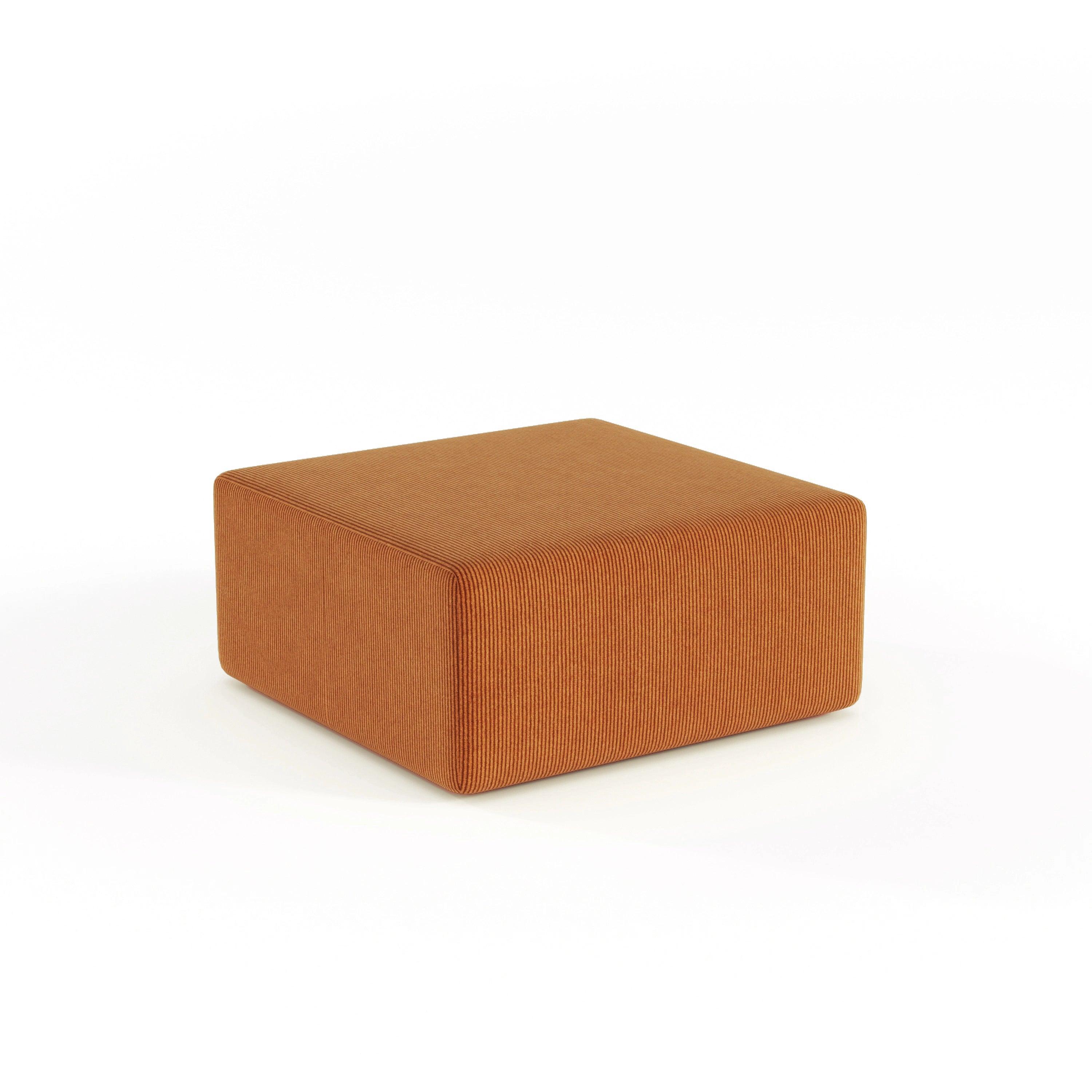 Orange Bouclé Ottoman