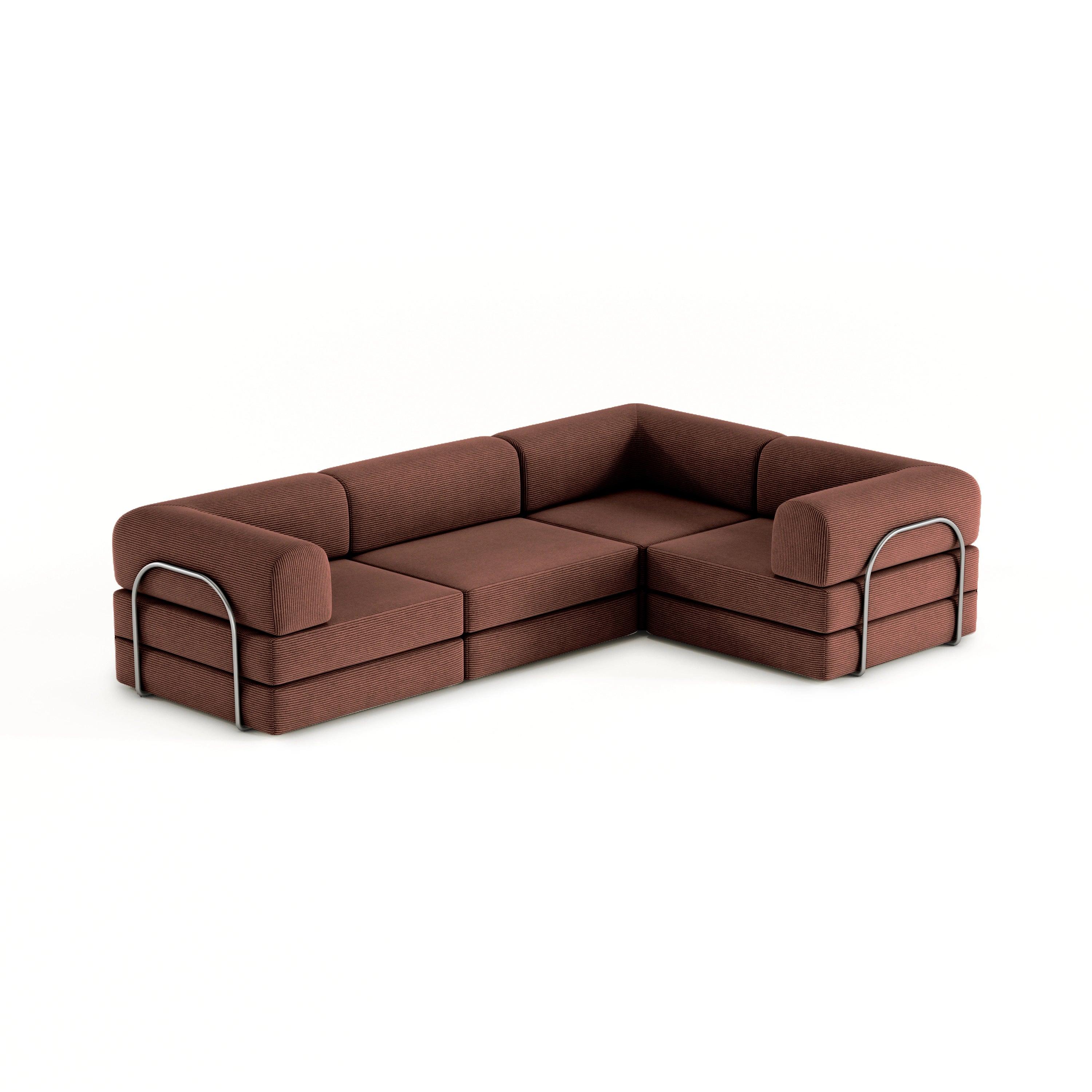 Nova XL Modular Sofa-Chestnut