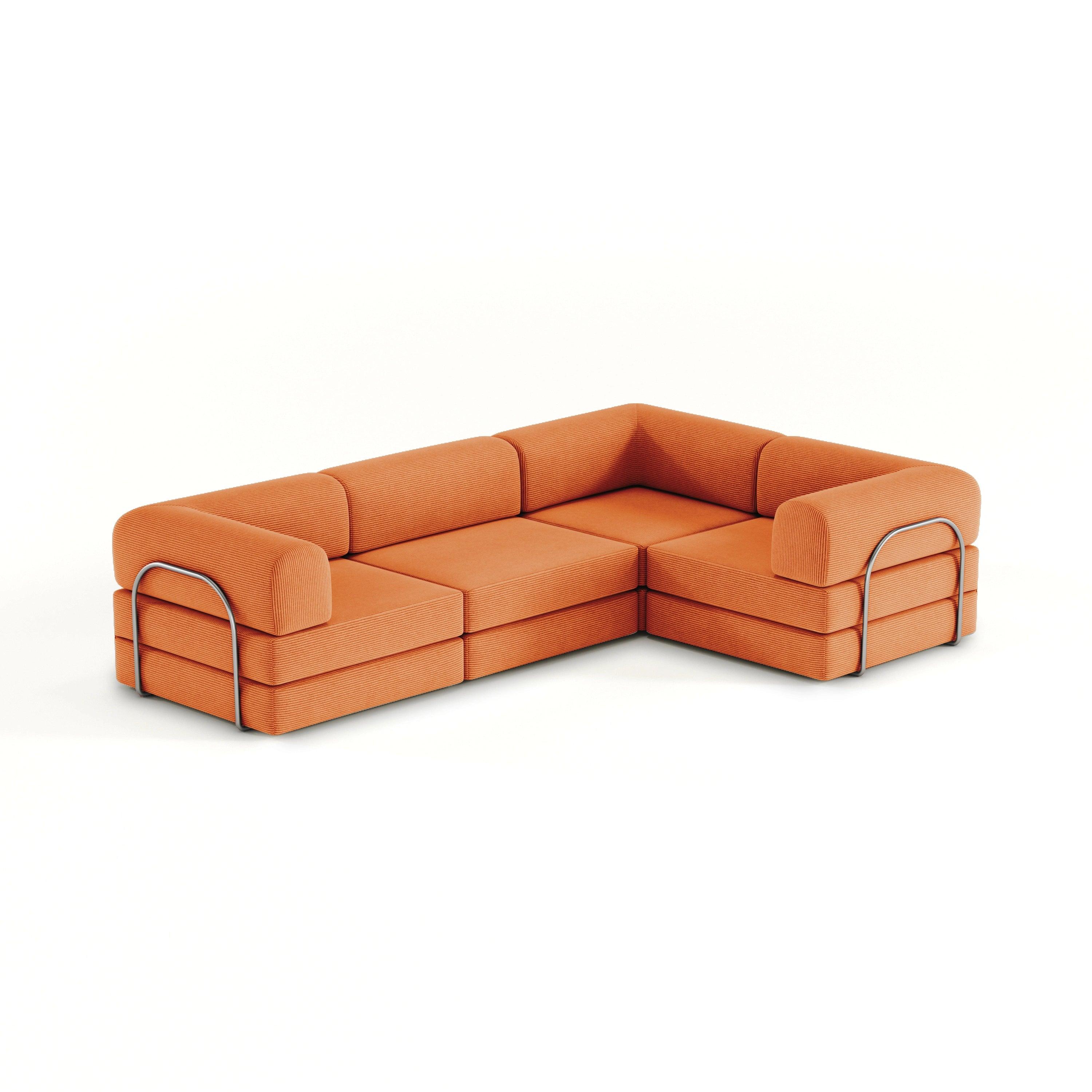 Nova XL Modular Sofa-Orange
