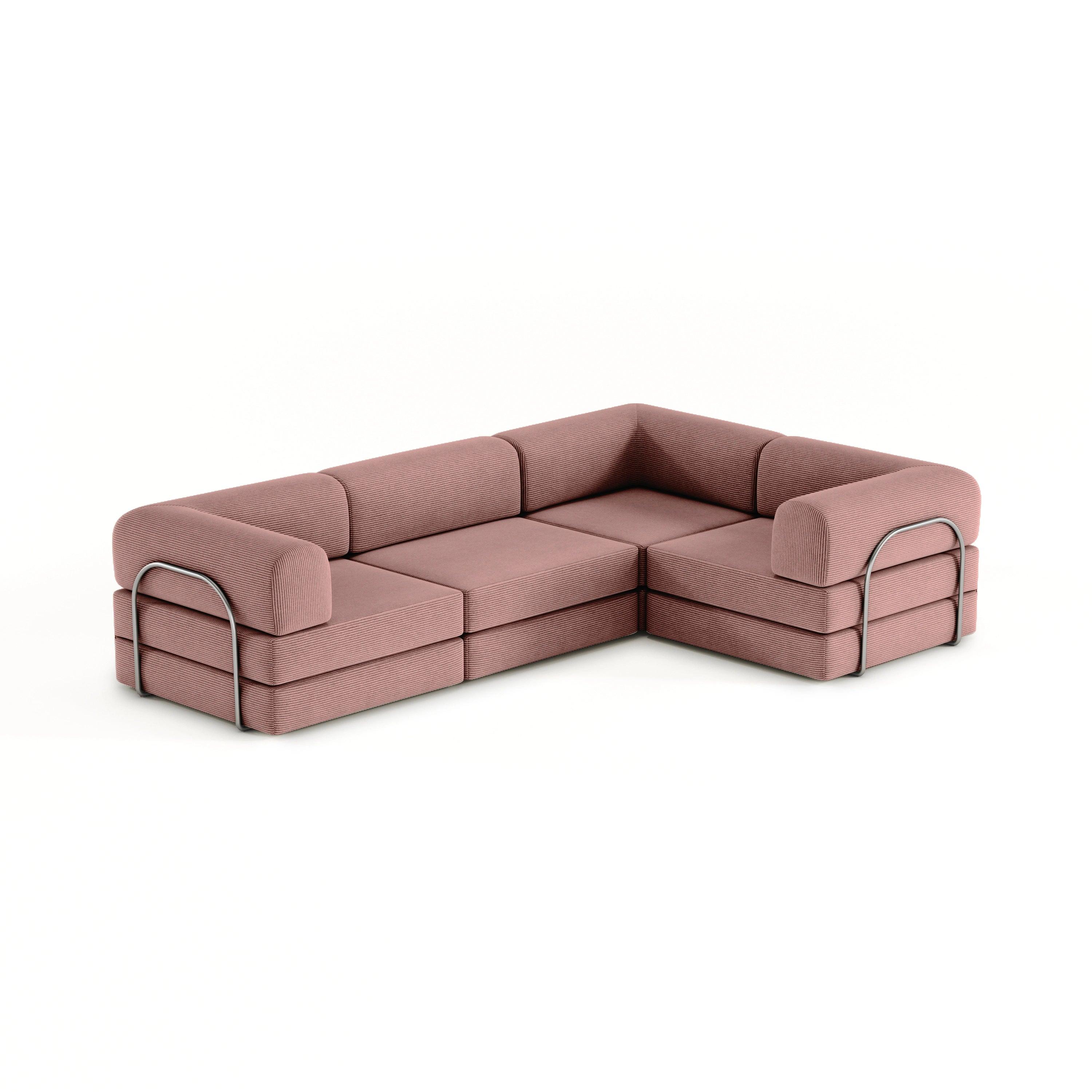 Nova XL Modular Sofa-Dusty Rose
