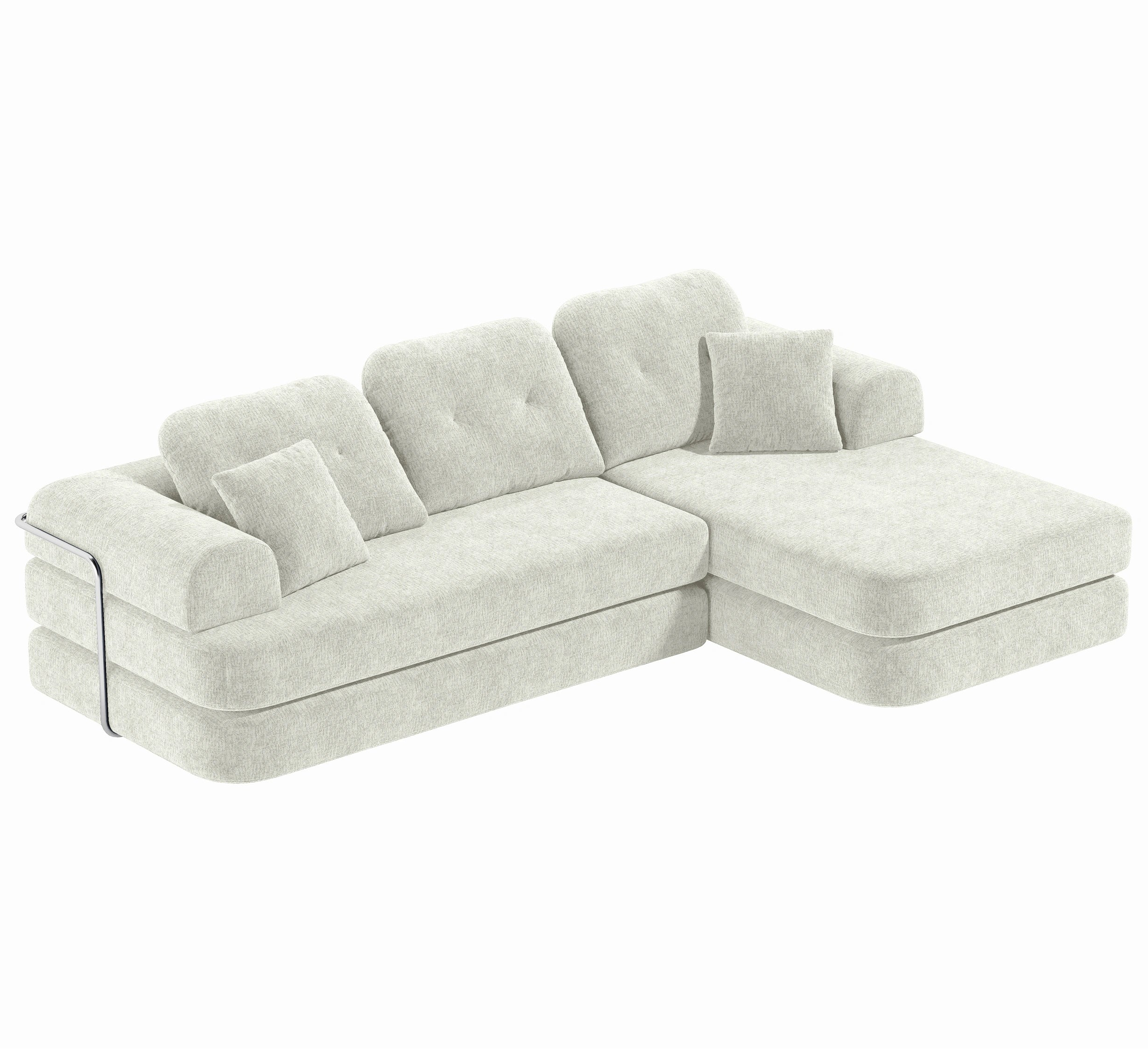 Light gray sectional sofa on a white background
