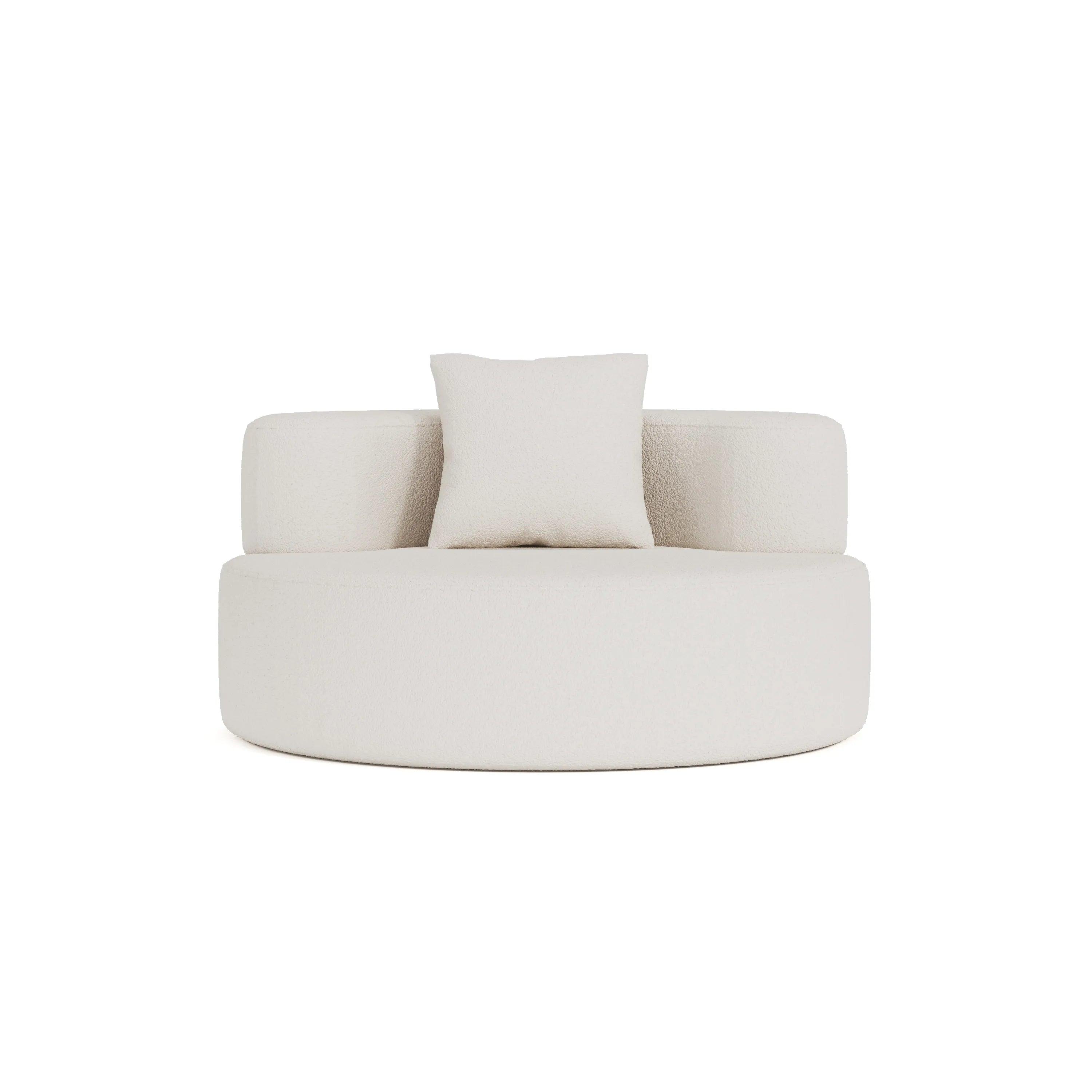 Milan Single Sofa in Cream white, compact single sofa chair with matching cushion