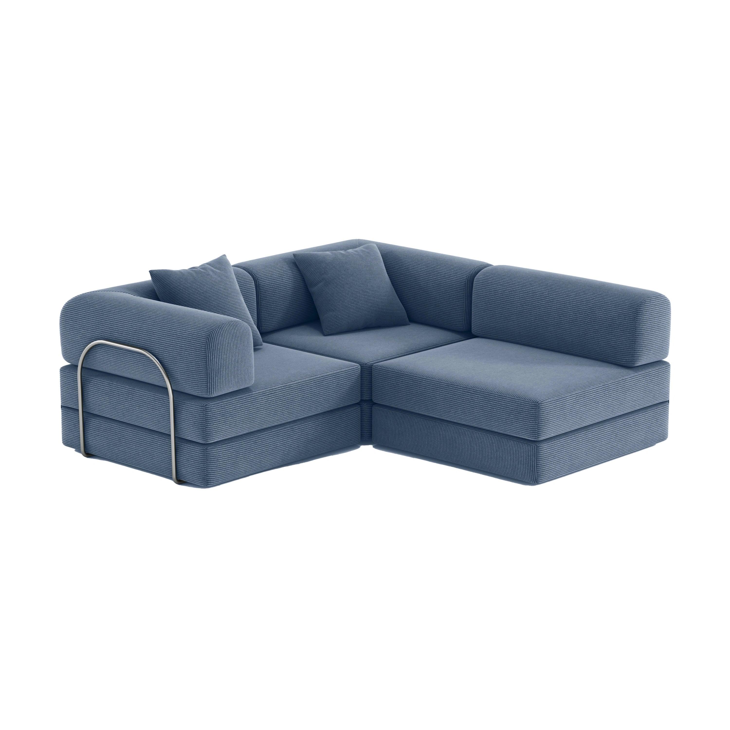 Nova L-Shaped Sofa-Aegean Blue - PortaSofa