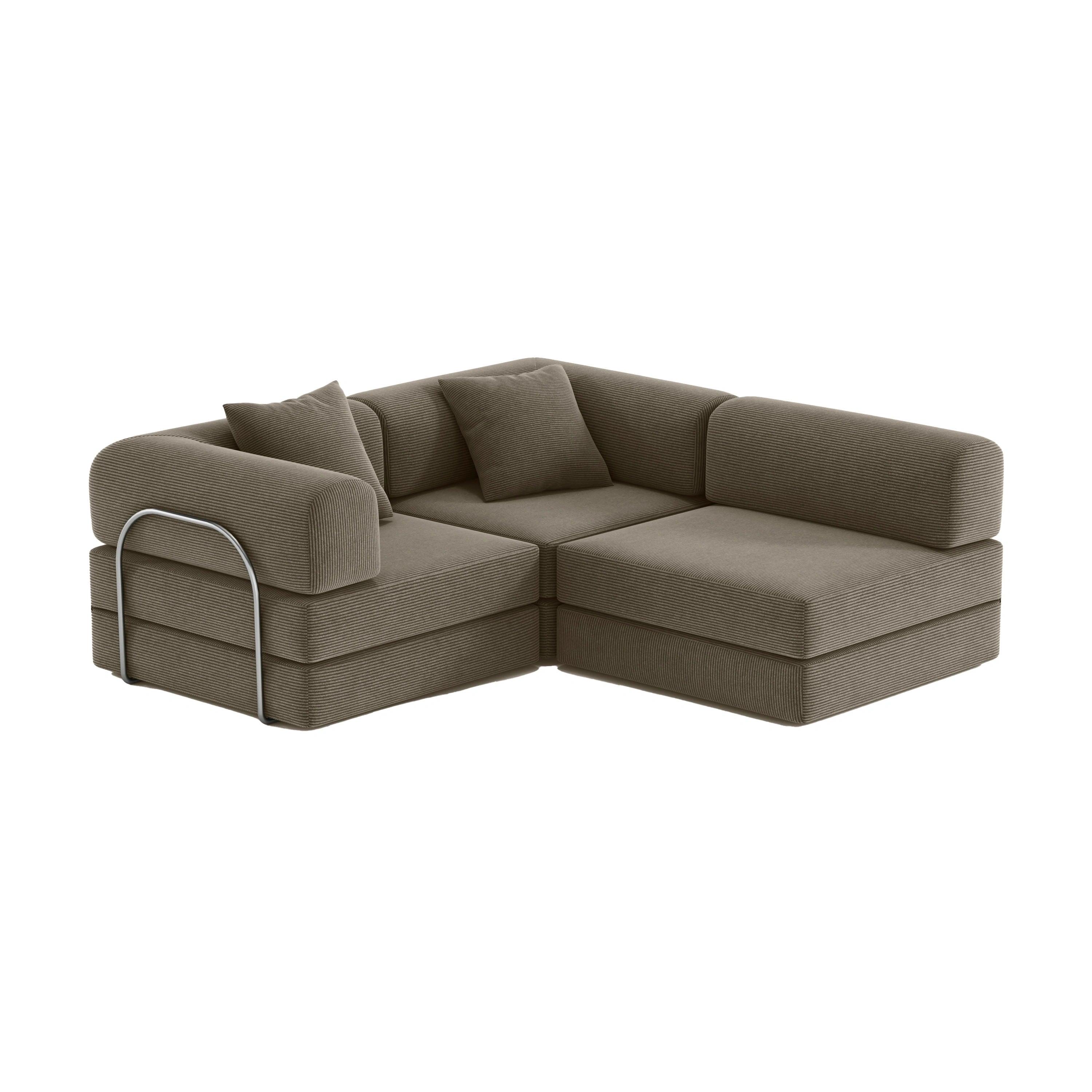 Nova L-Shaped Sofa-Coffee - PortaSofa