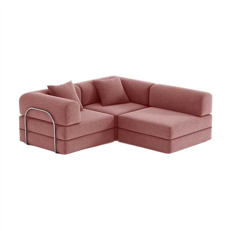 Nova L-Shaped Sofa-Dusty Rose