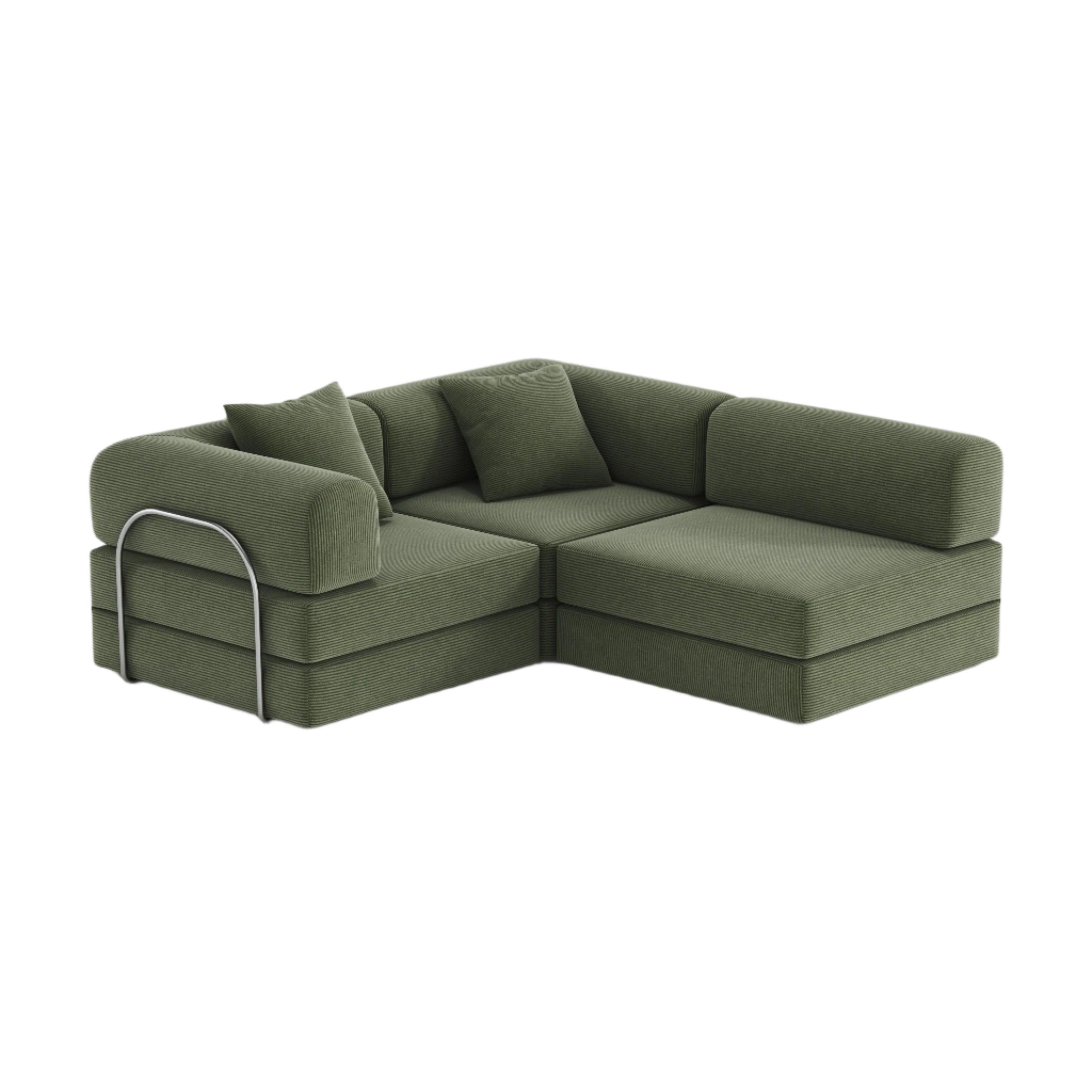 Nova L-Shaped Sofa-Forest Green - PortaSofa