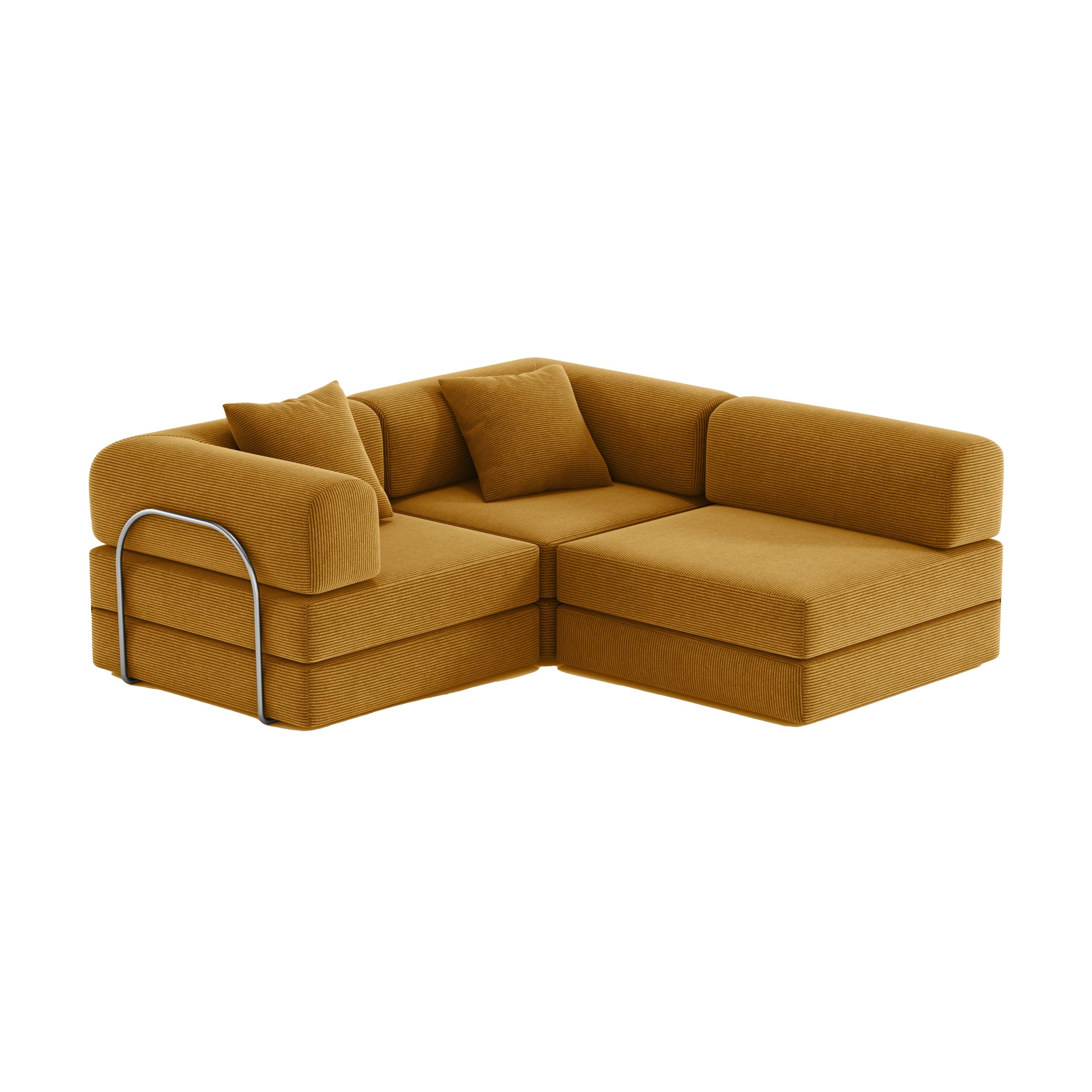 Nova L-Shaped Sofa-Marigold - PortaSofa