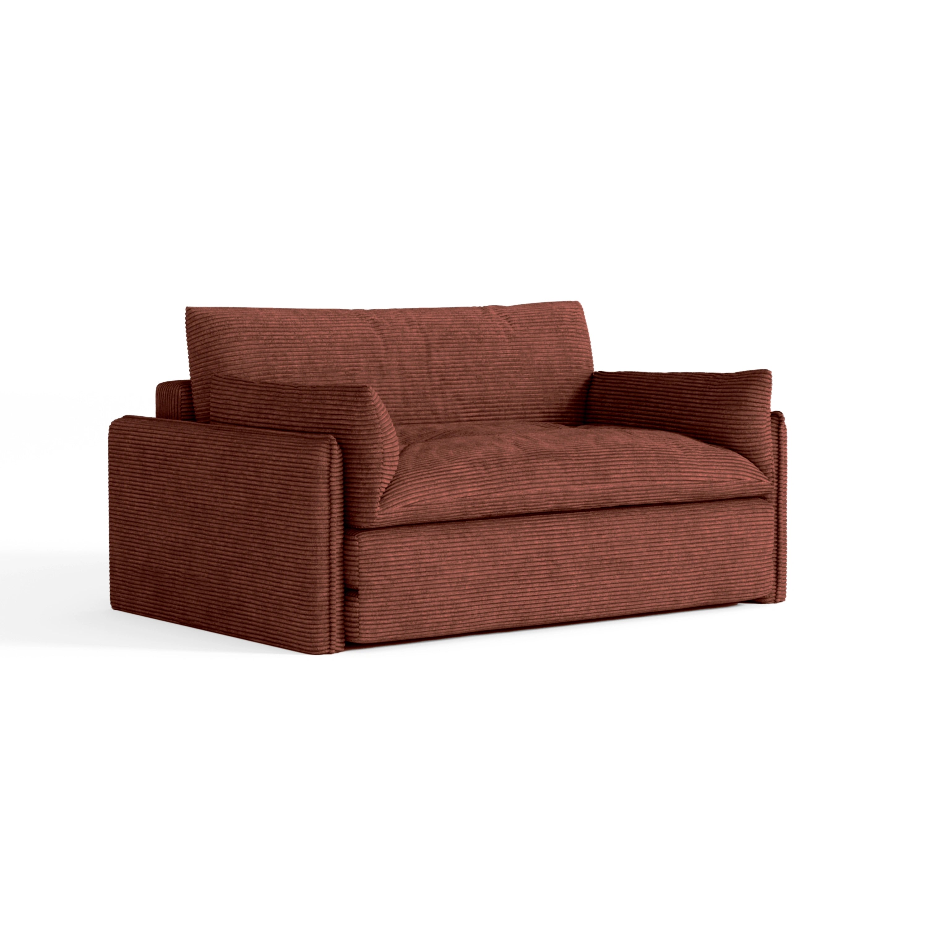 Brown sofa on a white background