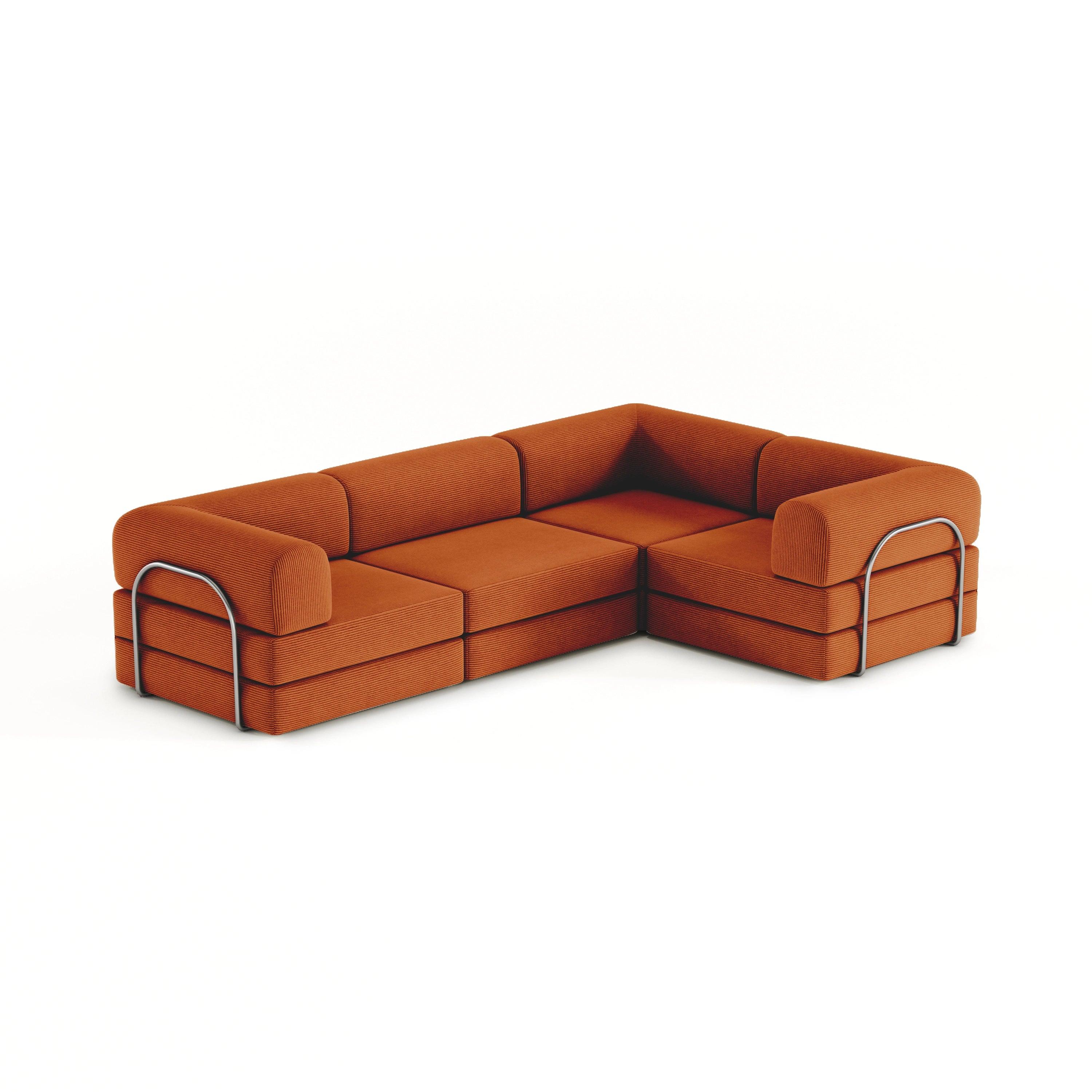 Nova XL Modular Sofa-Rust