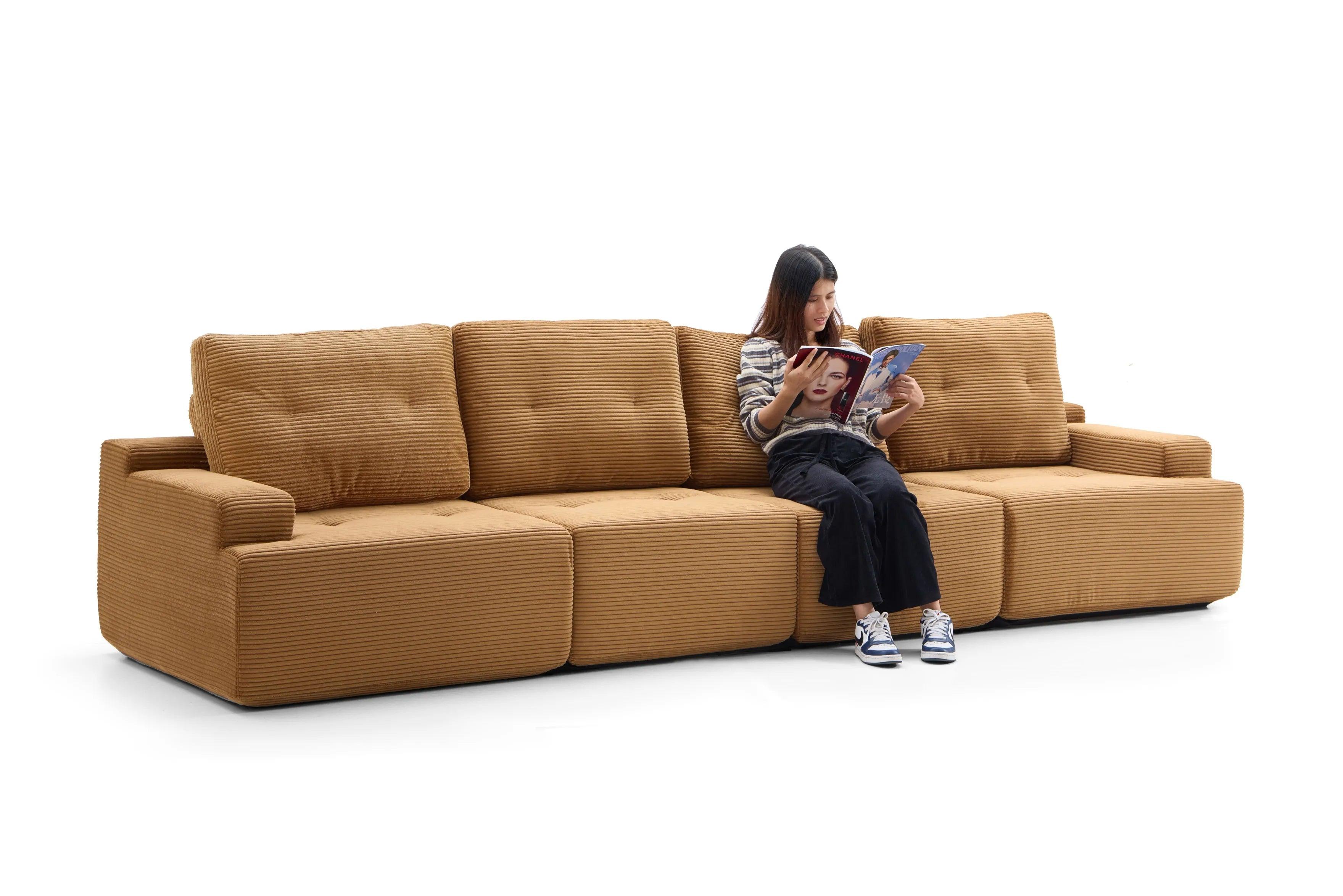 Otis Modular Sofa 4 Seater-Camel - PortaSofa