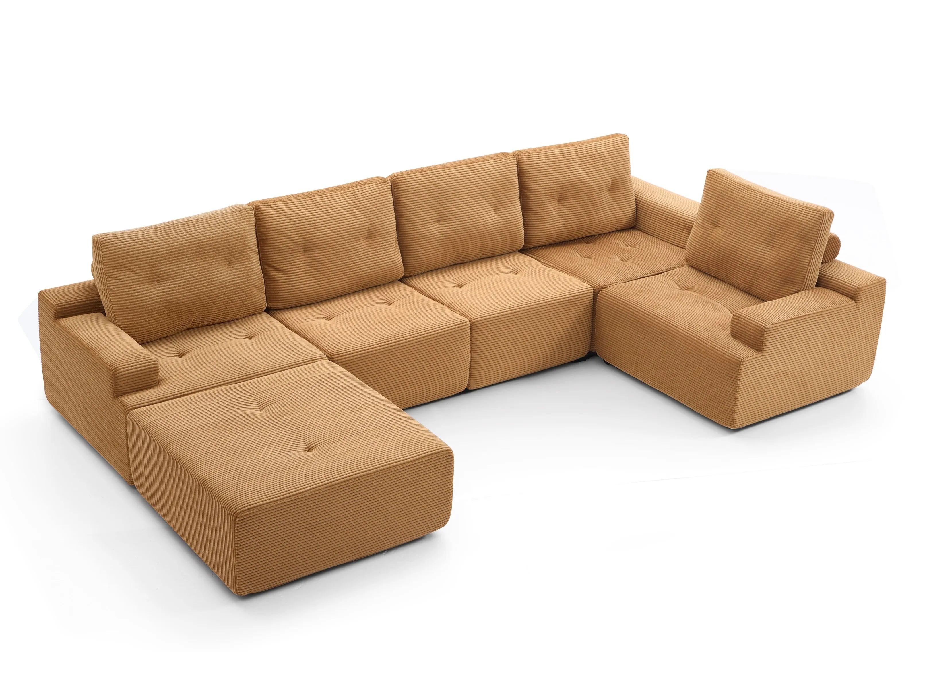 Otis Modular Sofa 5 Seater-Camel - PortaSofa