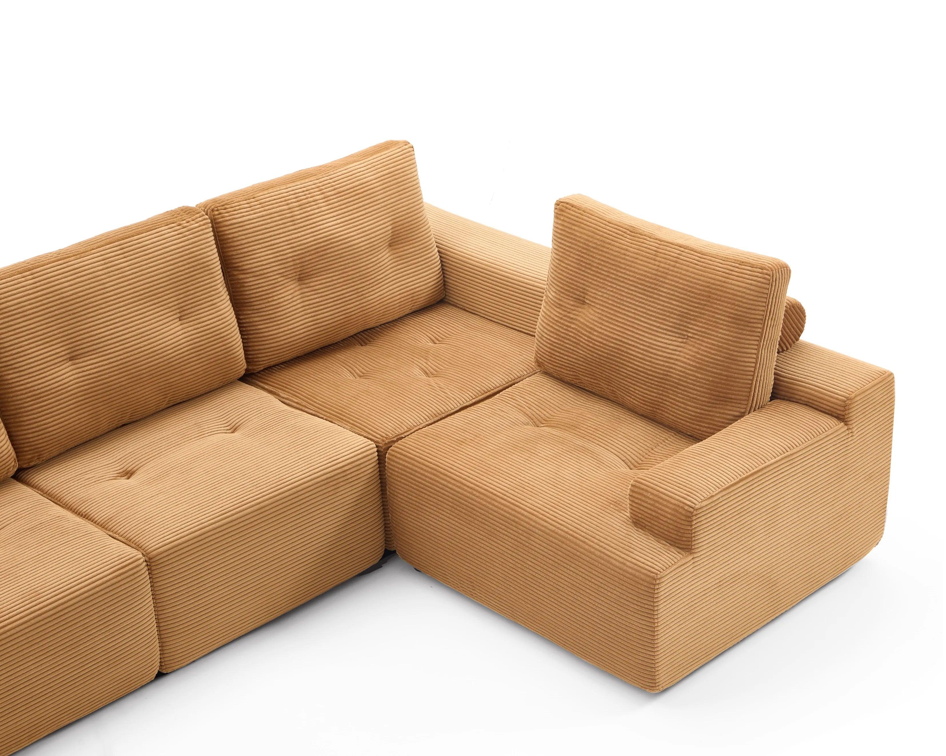 Otis Modular Sofa 5 Seater-Camel - PortaSofa