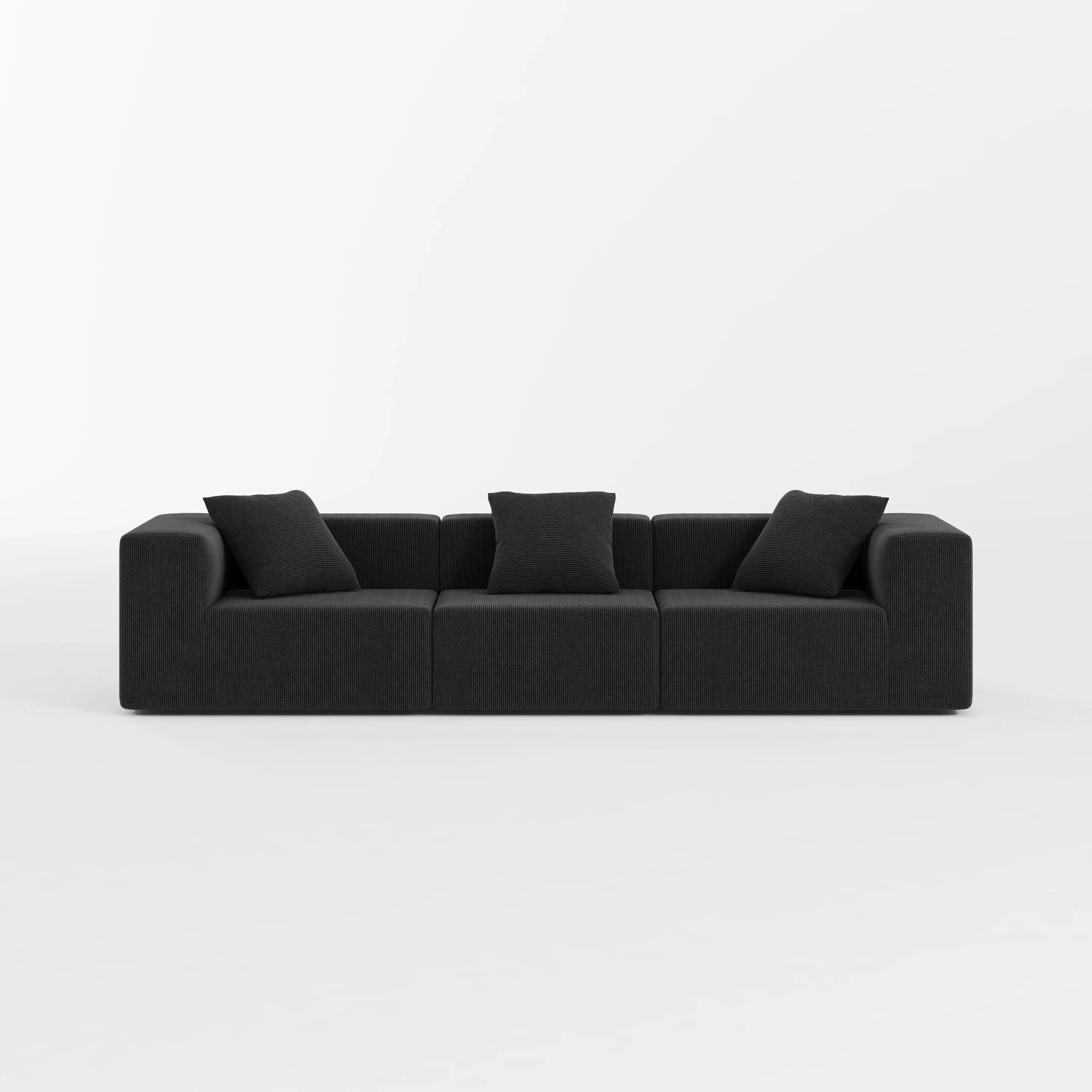 Milo Modular Sofa 3 Seater-Black - PortaSofa