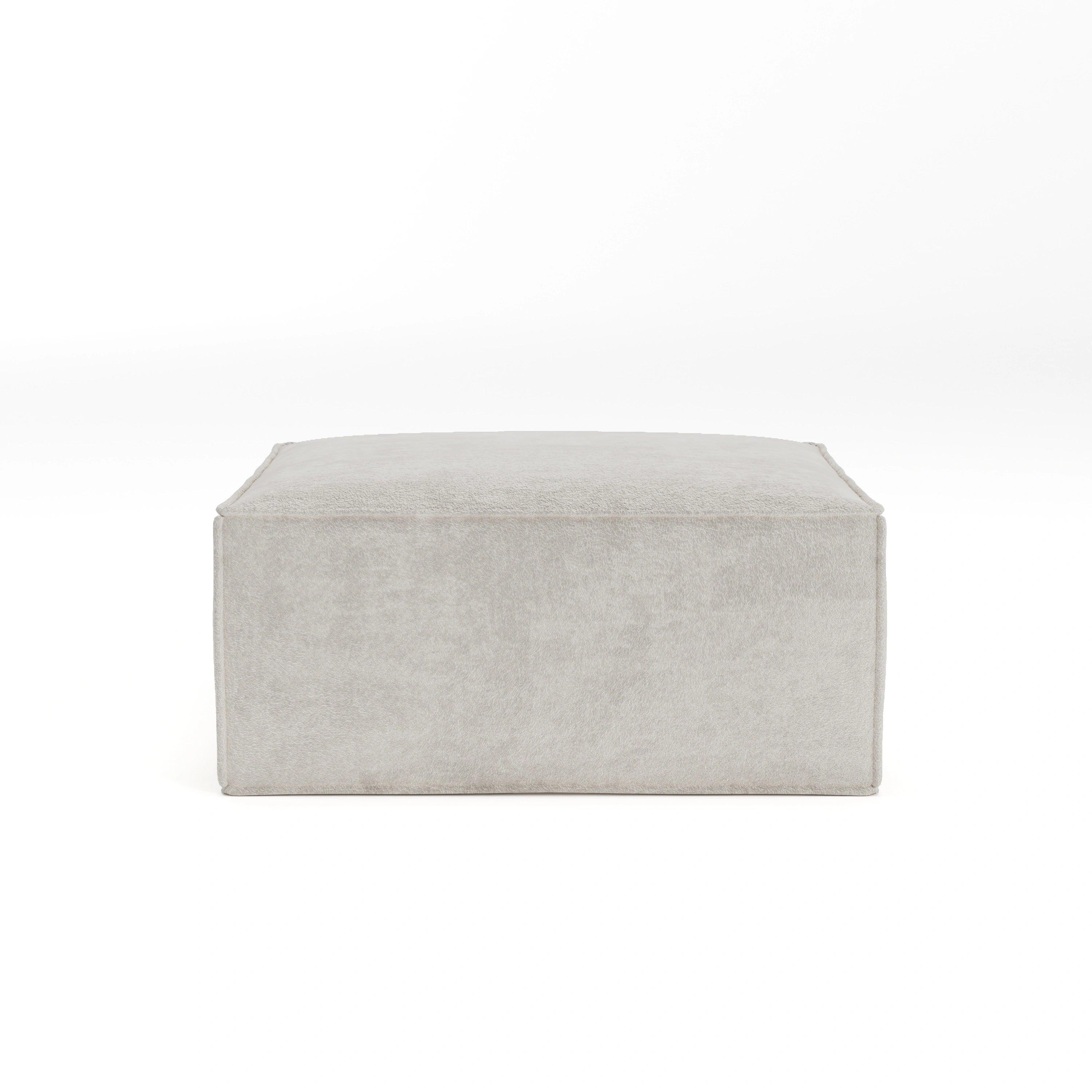 Cube Ottoman-Ivory Cloud Bouclé - PortaSofa