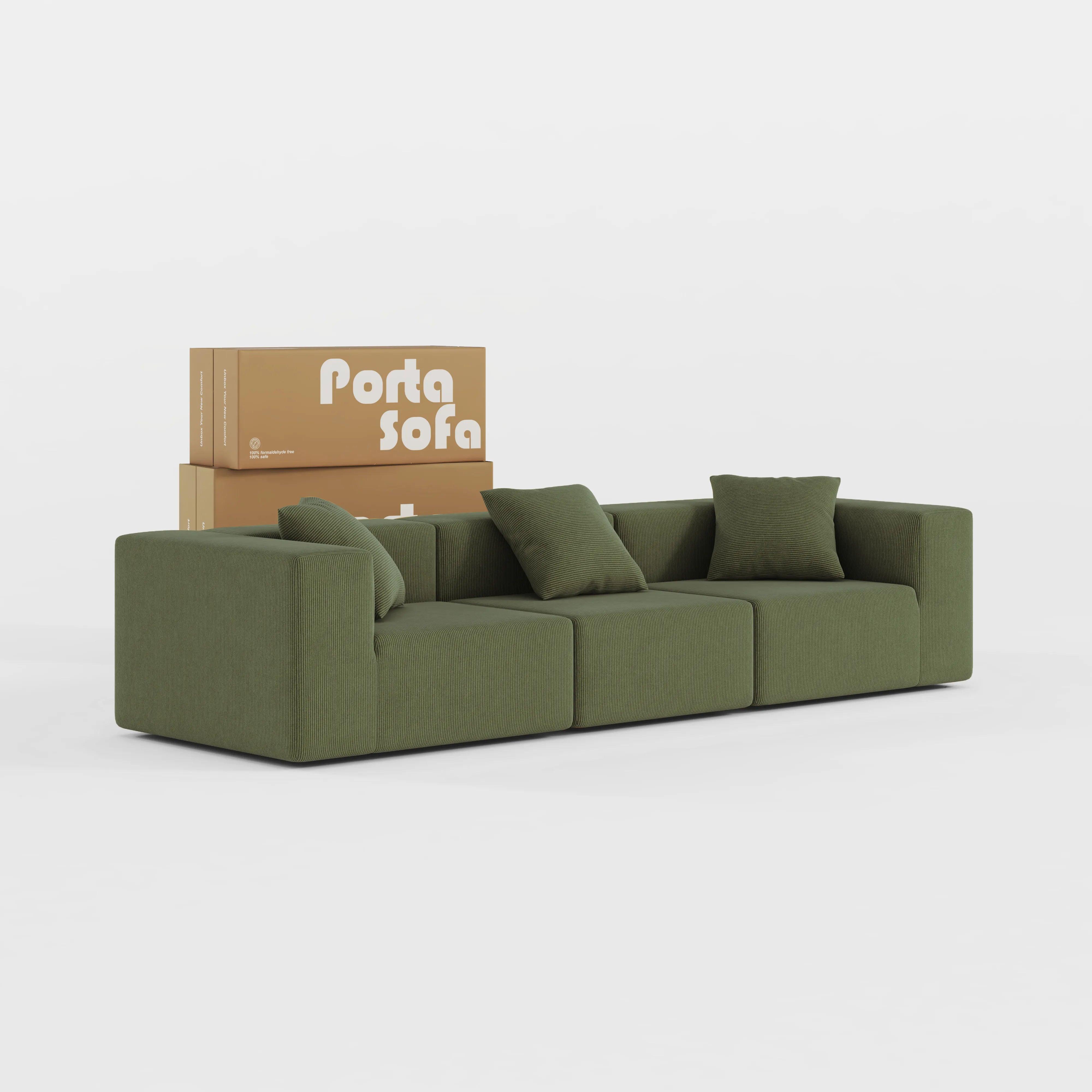 Milo Modular Sofa 3 Seater-Forest Green - PortaSofa