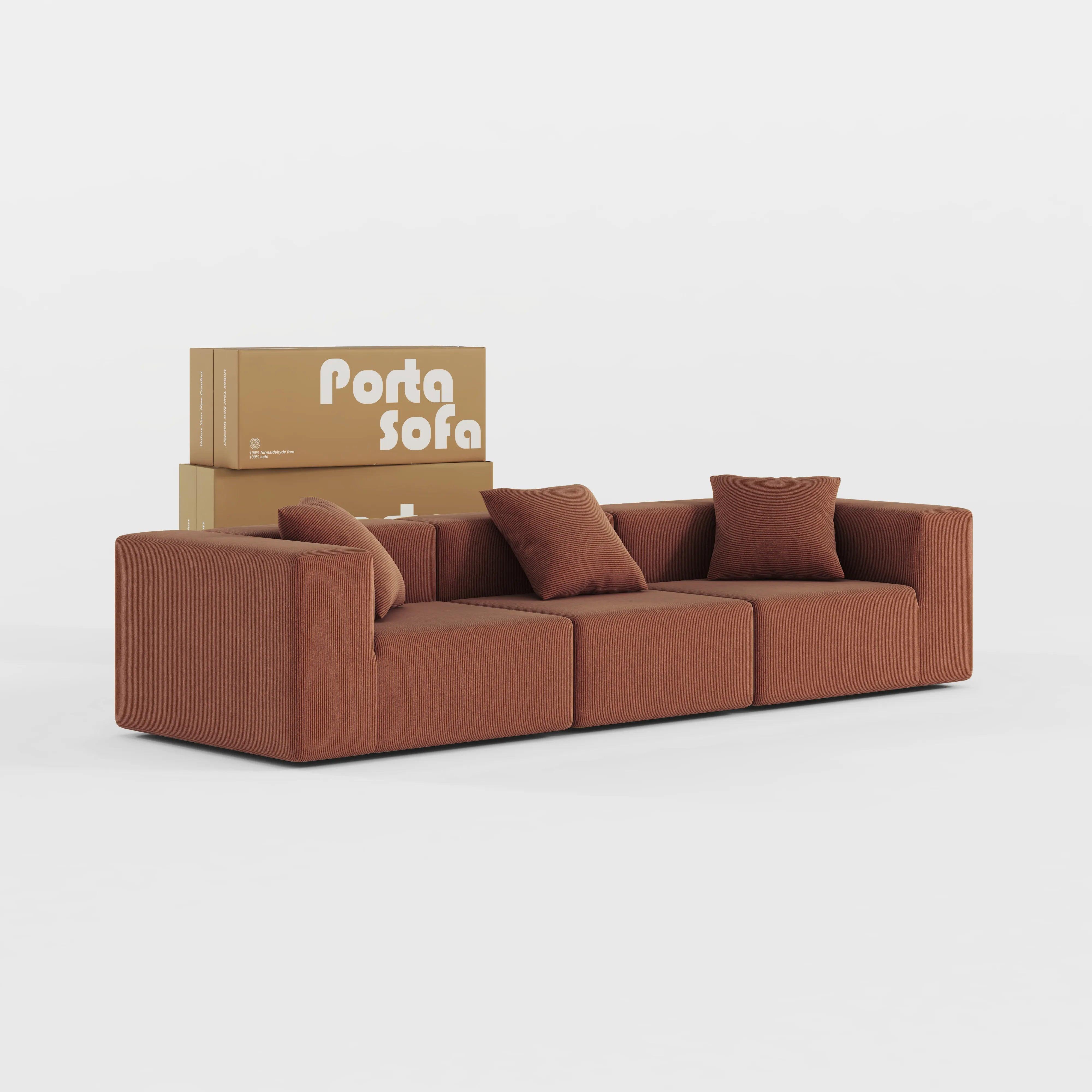Milo Modular Sofa 3 Seater-Chestnut - PortaSofa