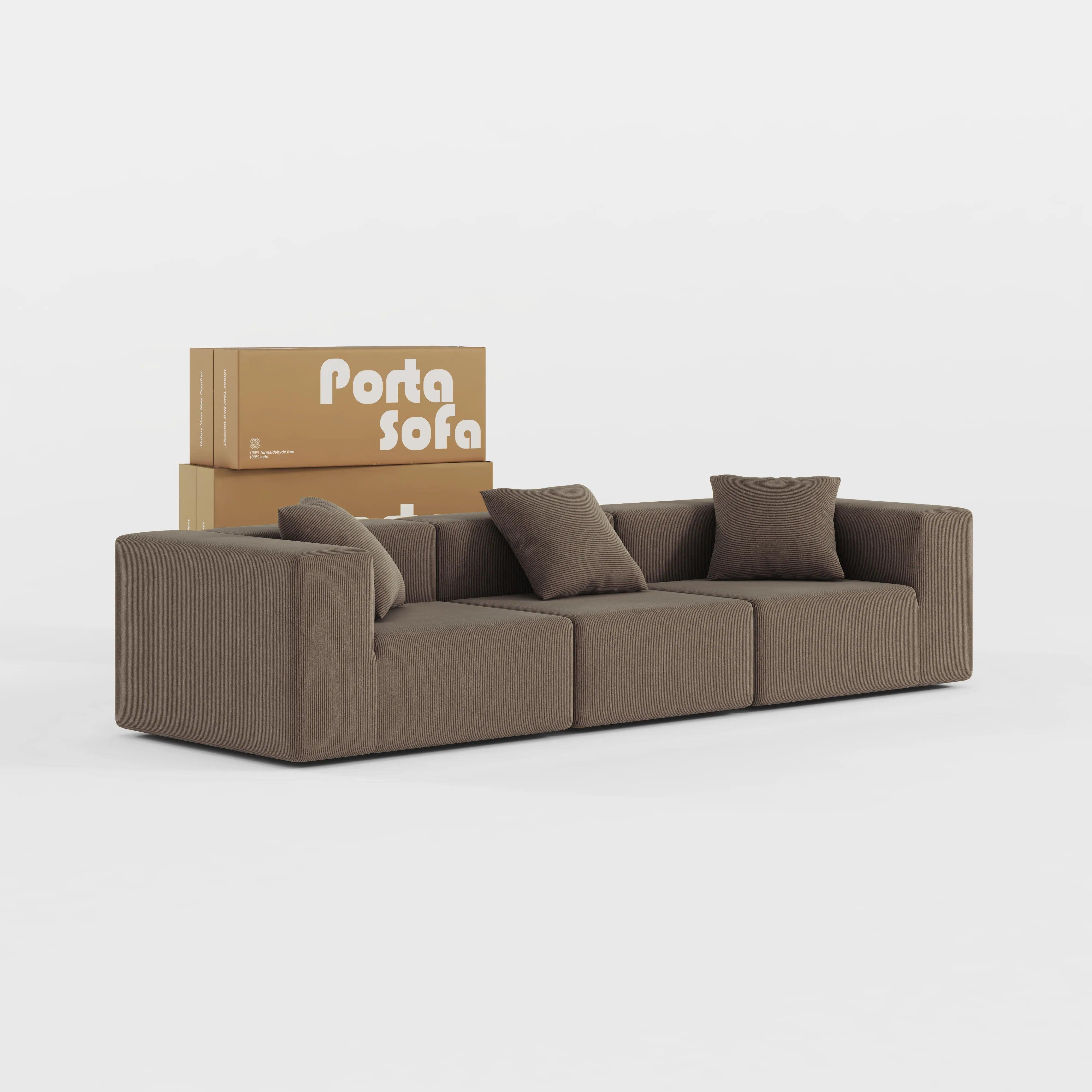 Milo Modular Sofa 3 Seater-Coffee - PortaSofa