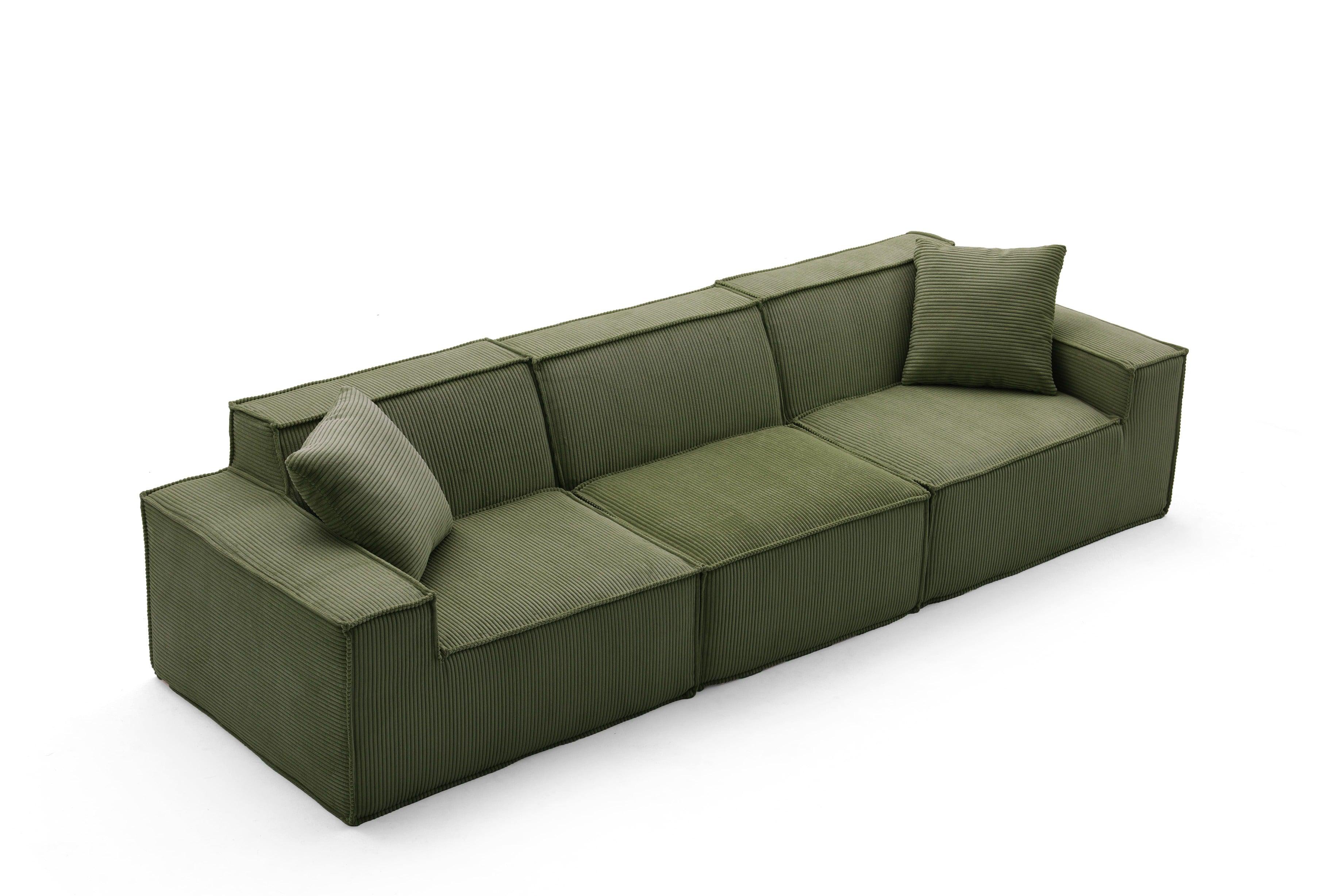 Cube Modular Sofa 3 Seater-Forest Green - PortaSofa