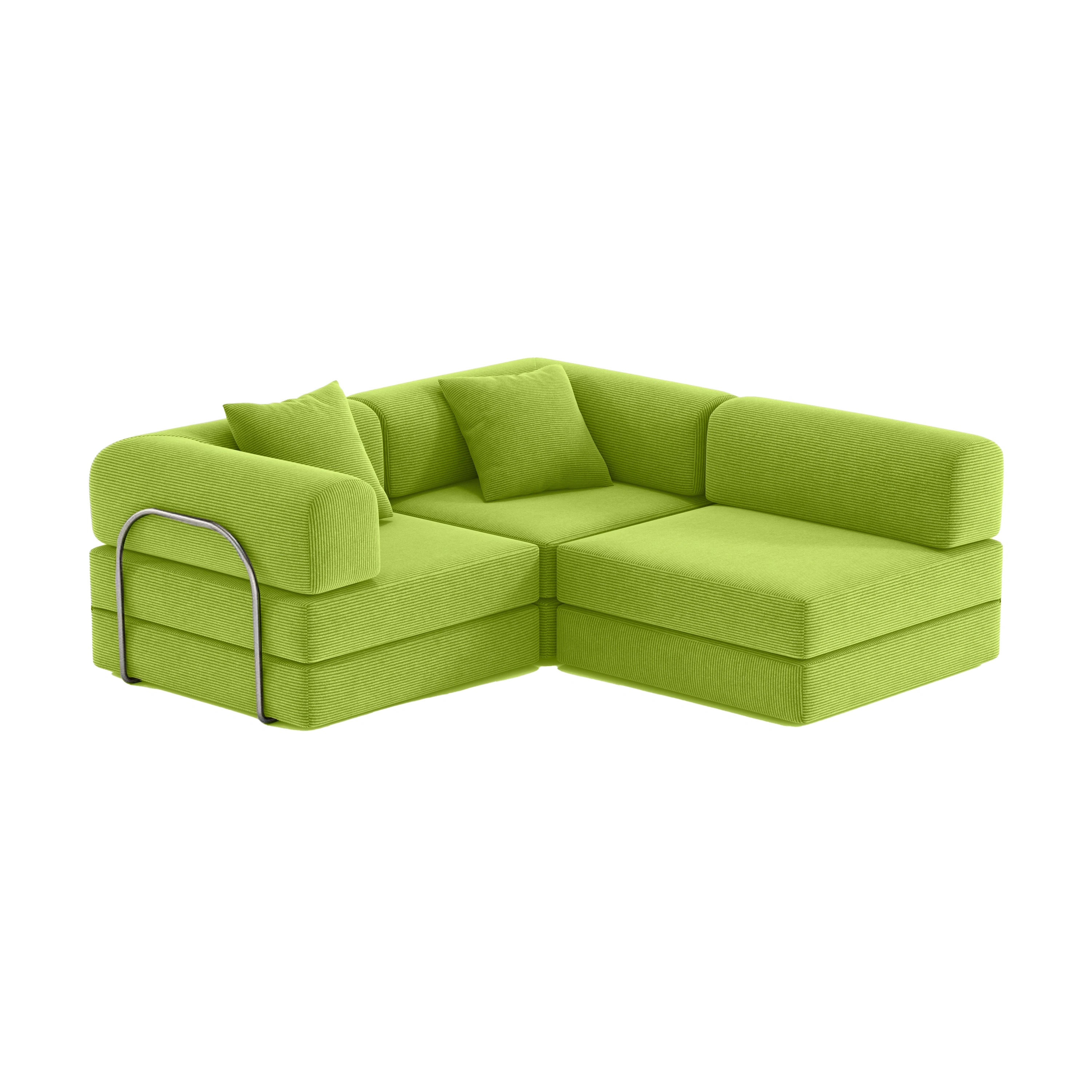 Nova L-Shaped Sofa-Lime
