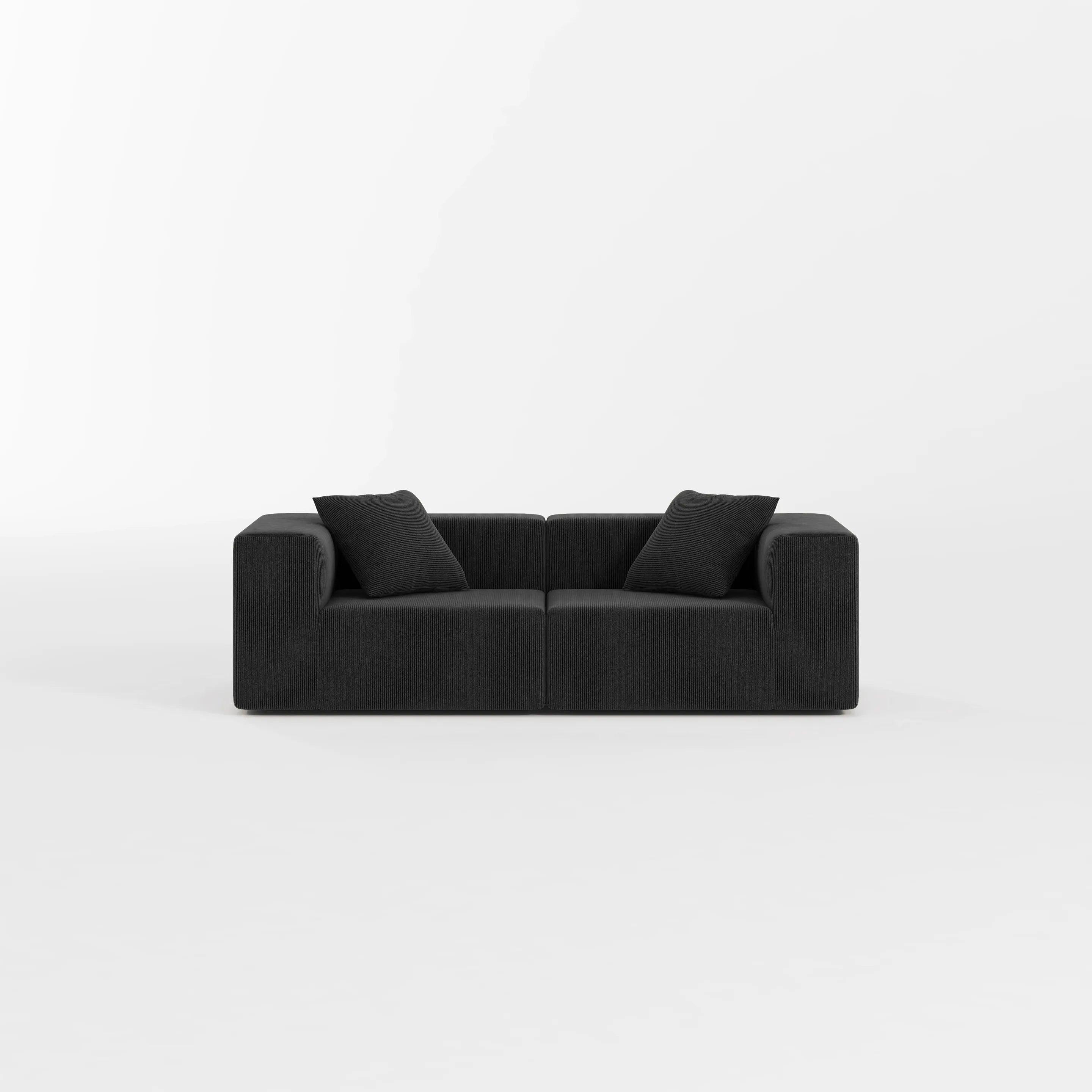 Milo Modular Sofa 2 Seater-Black - PortaSofa