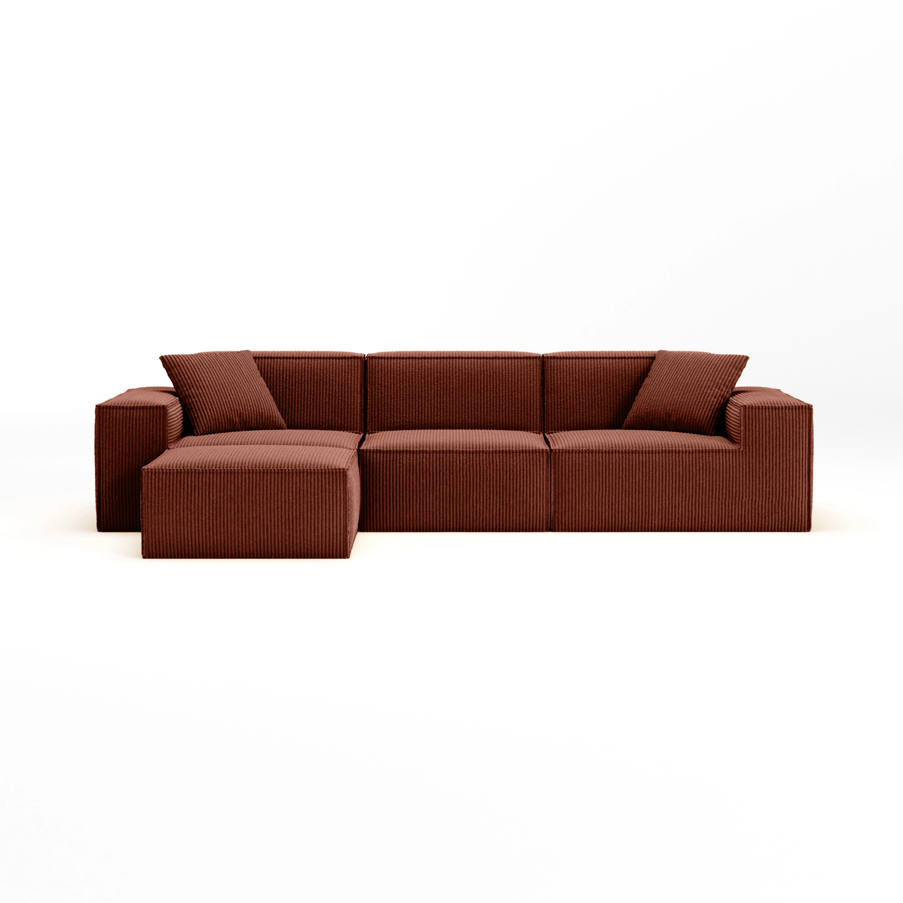 Cube Modular Lounge Sofa-Chestnut