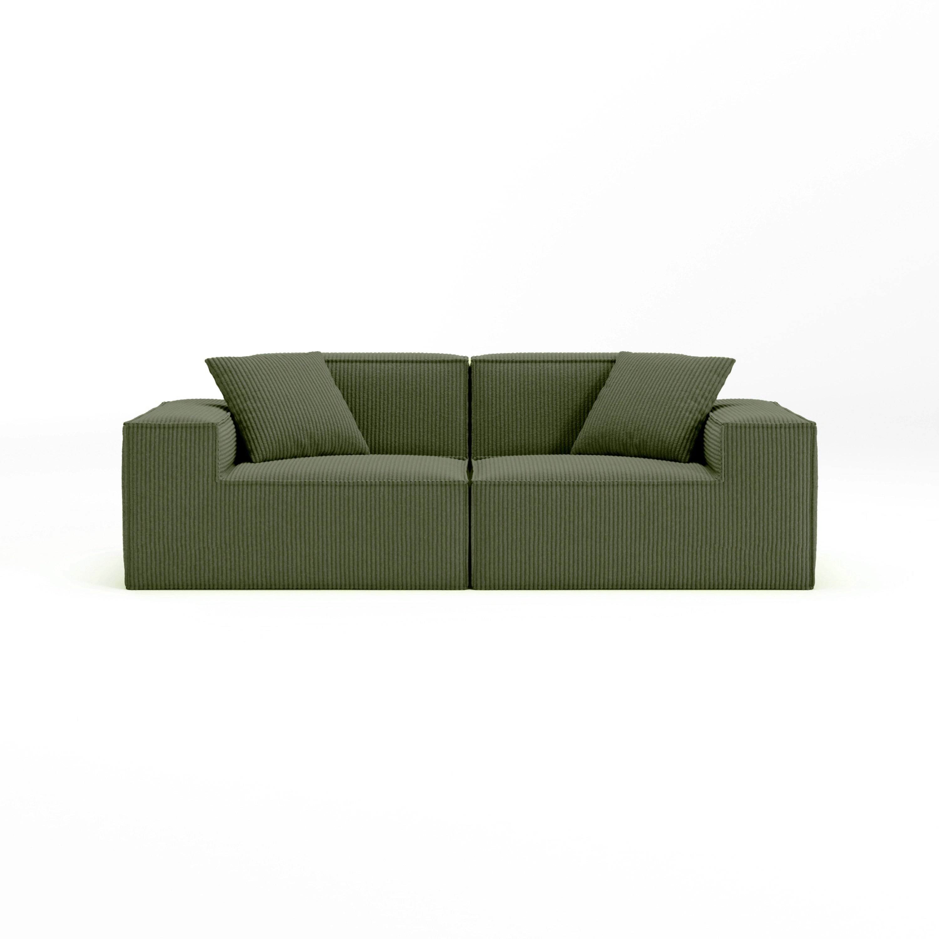 Cube Modular Sofa 2 Seater-Forest Green