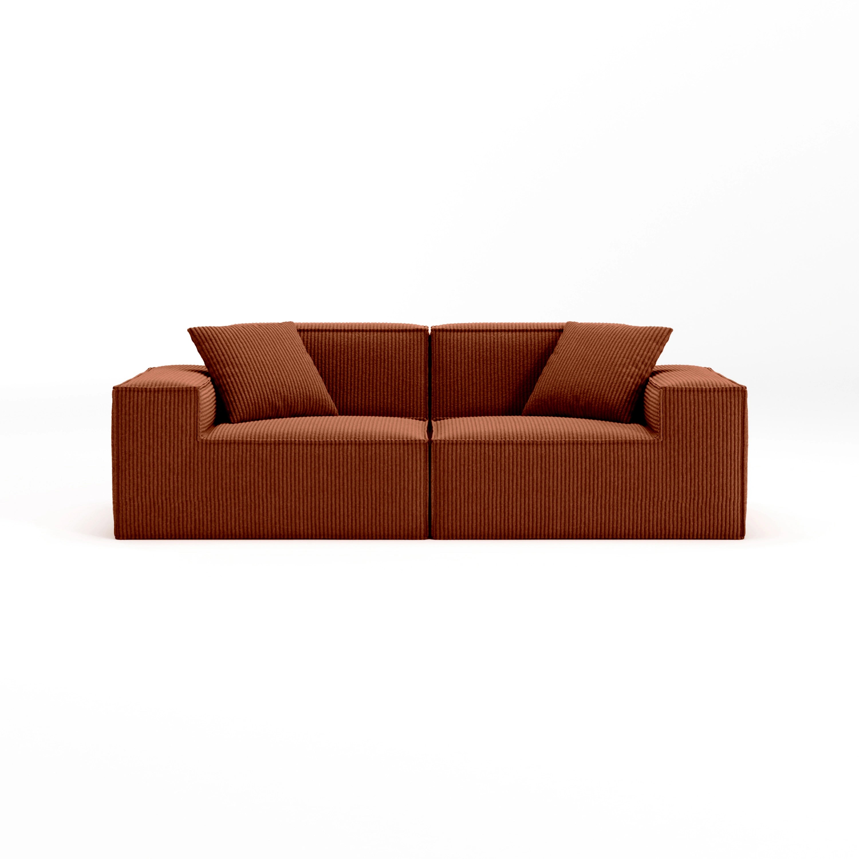 Cube Modular Sofa 2 Seater-Chestnut