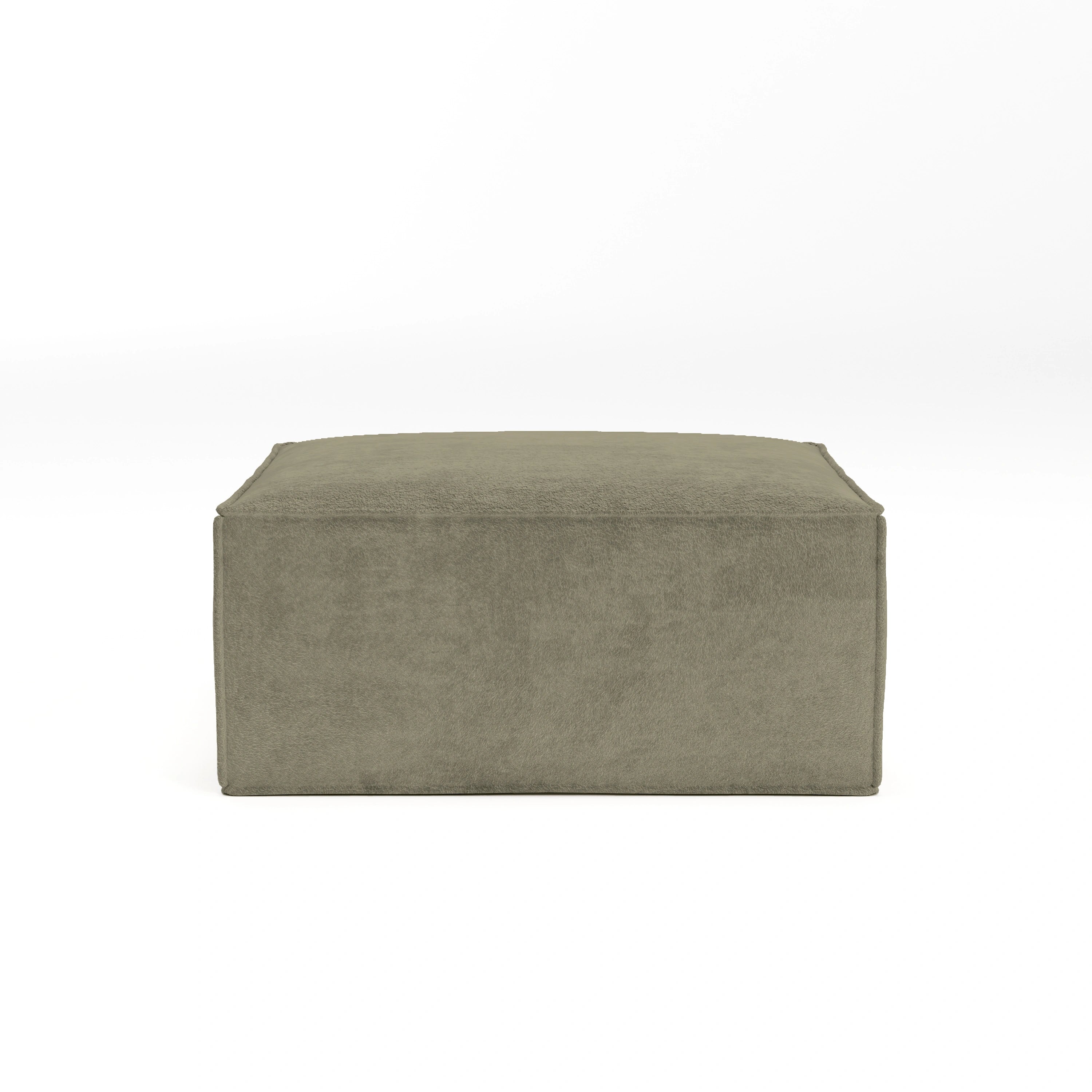 Cube Ottoman-Sage Haze Bouclé