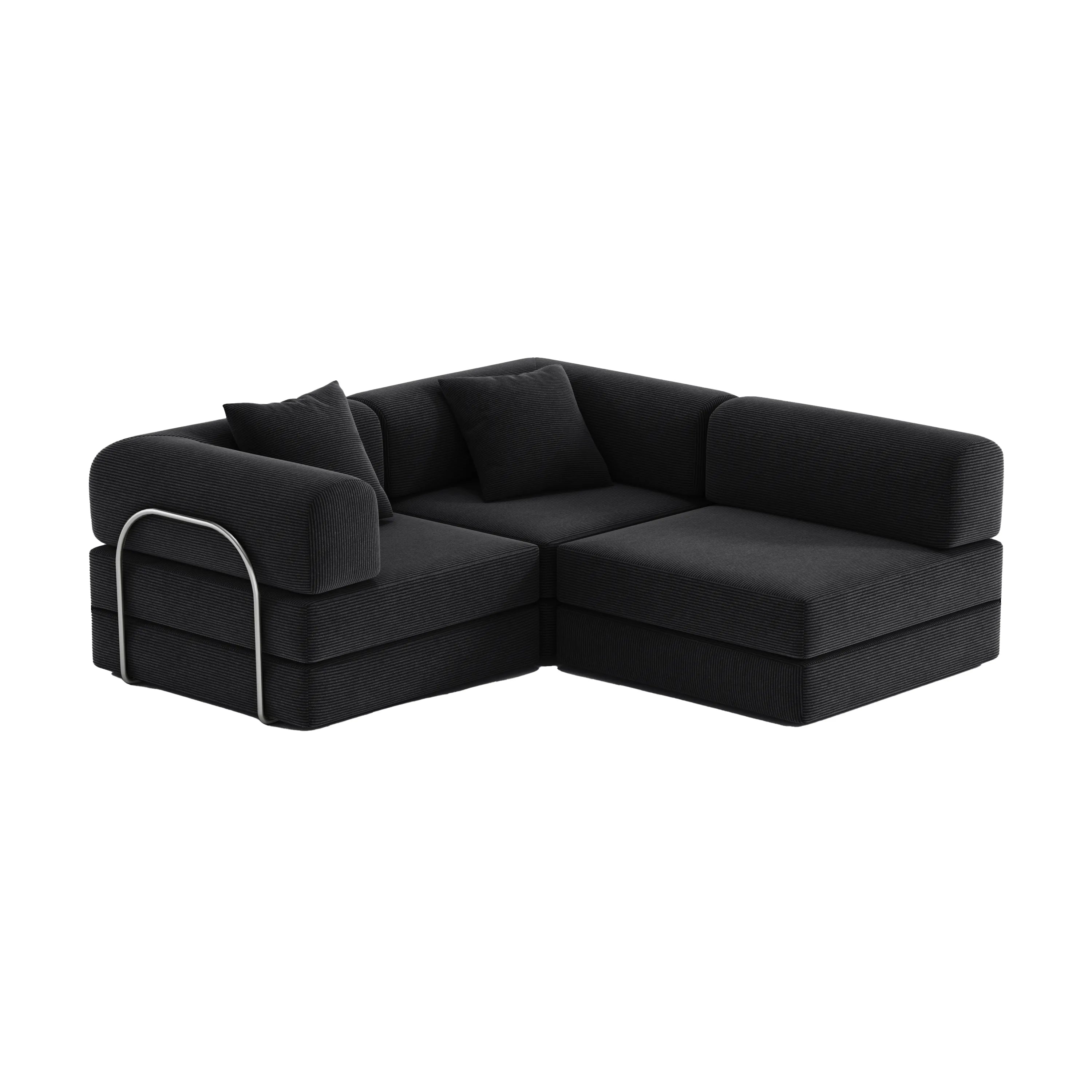Nova L-Shaped Sofa-Black
