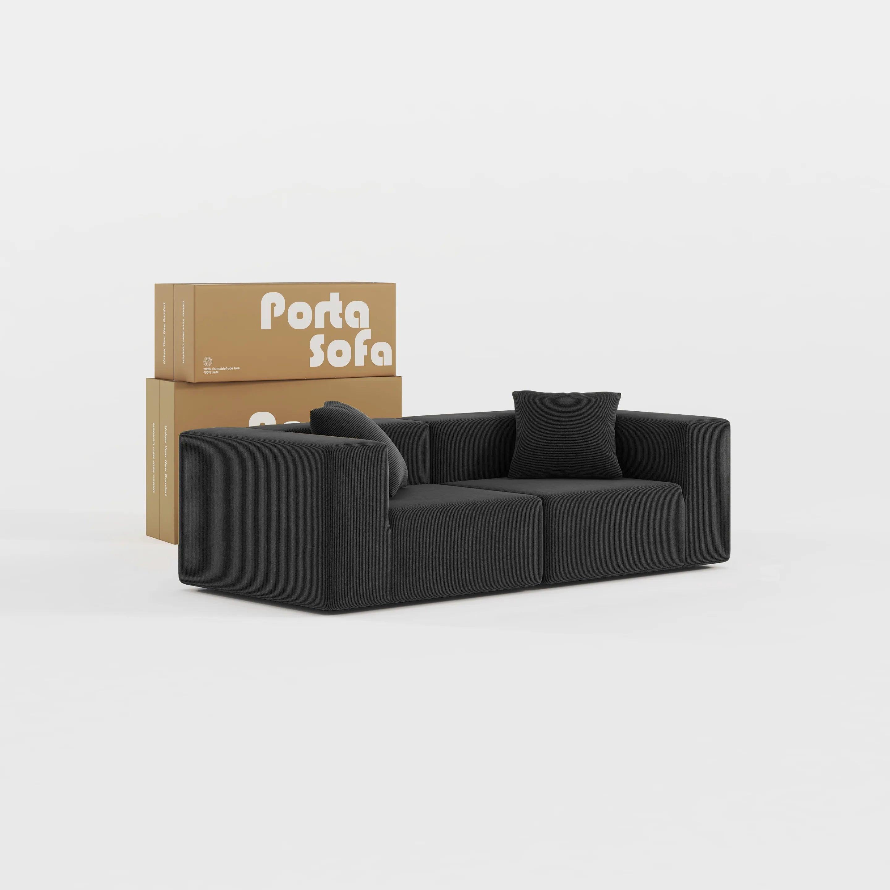 Milo Modular Sofa 2 Seater-Black - PortaSofa