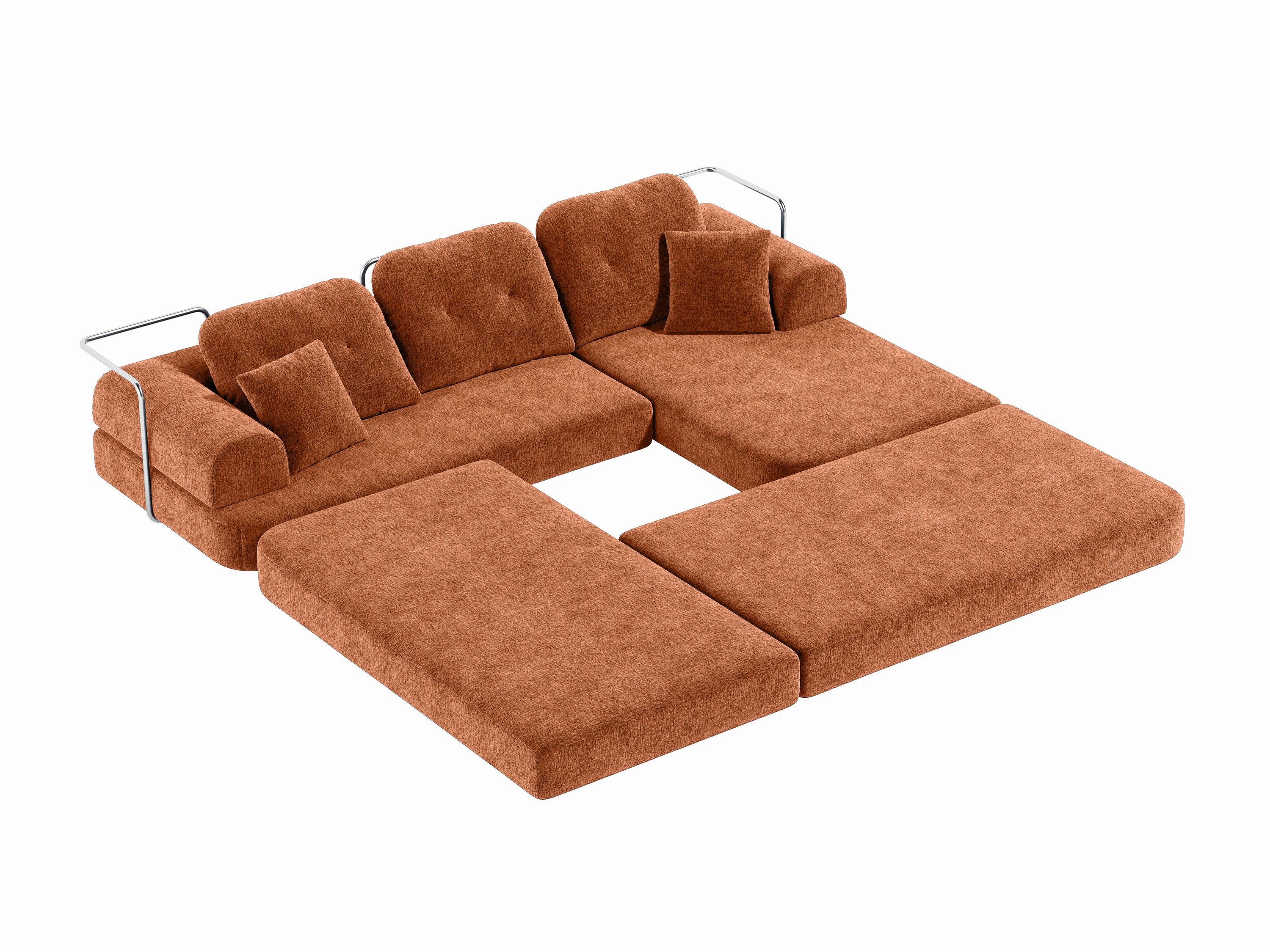 Gather Lounge Sofa Bed-Rust