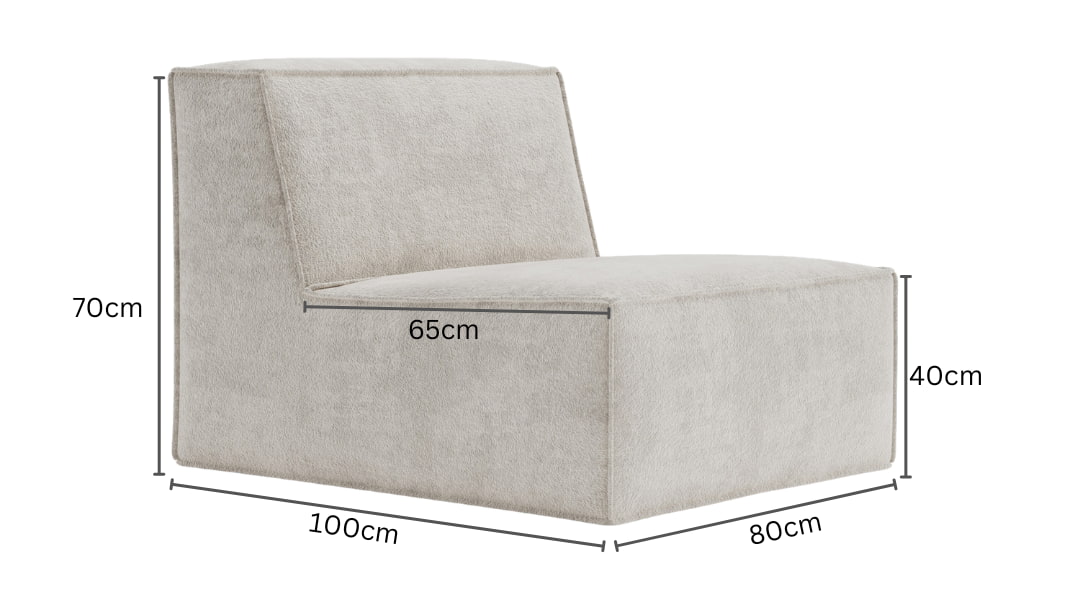 Cube Single Seat-Ivory Cloud Bouclé