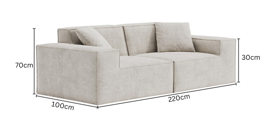 Cube Modular Sofa 2 Seater-Chestnut
