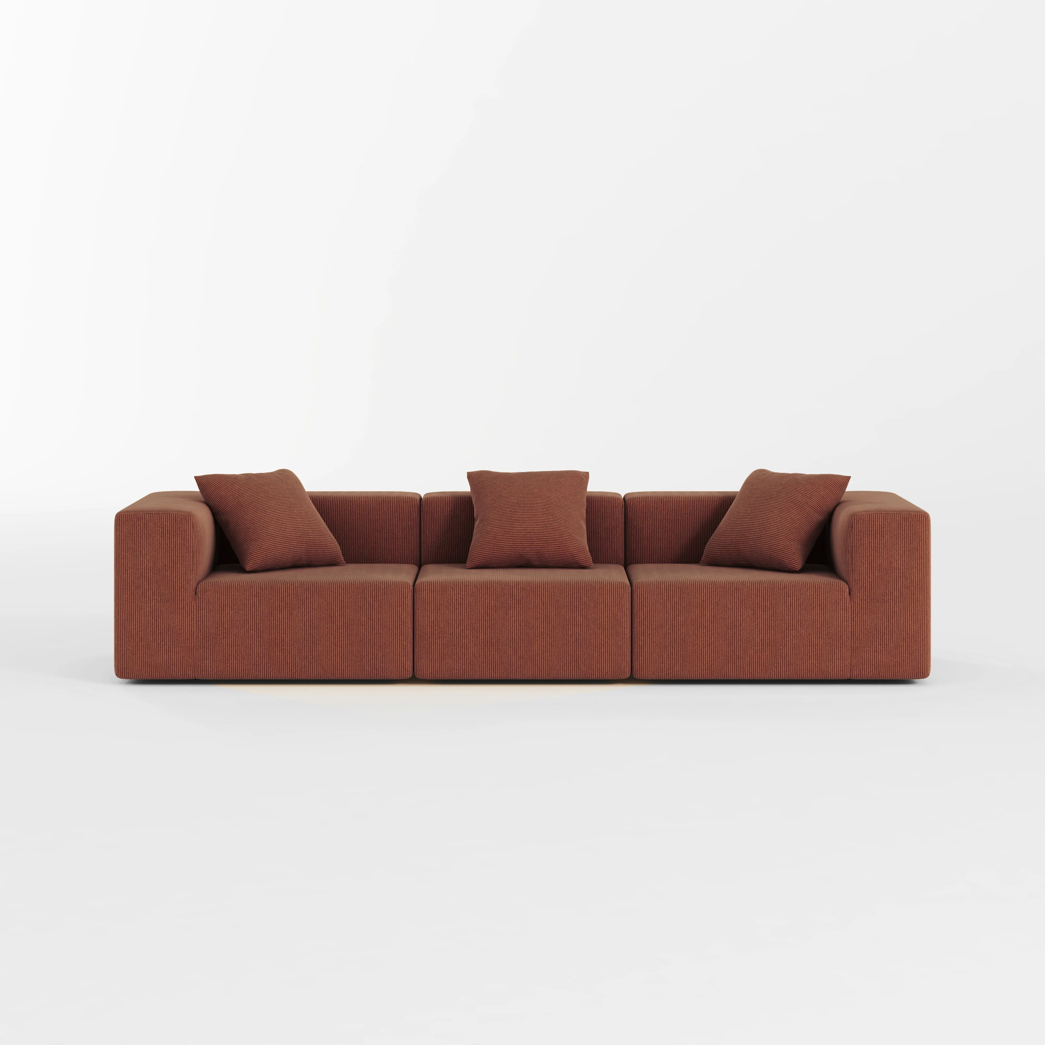 Milo Modular Sofa 3 Seater-Chestnut