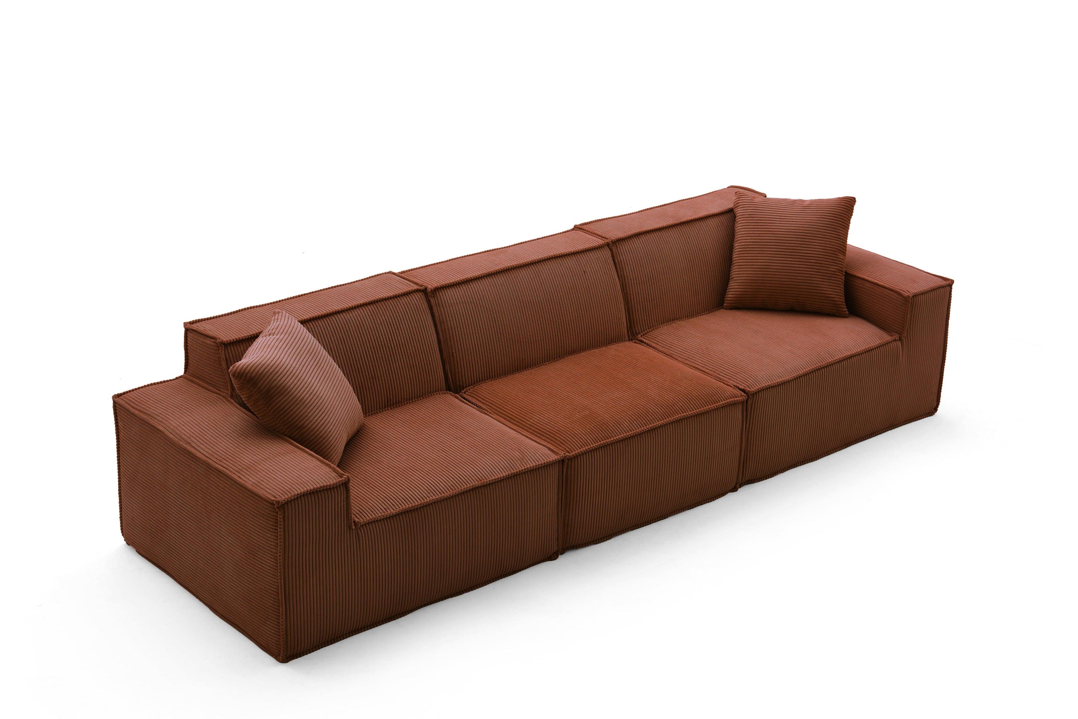Cube Modular Sofa 3 Seater-Chestnut - PortaSofa