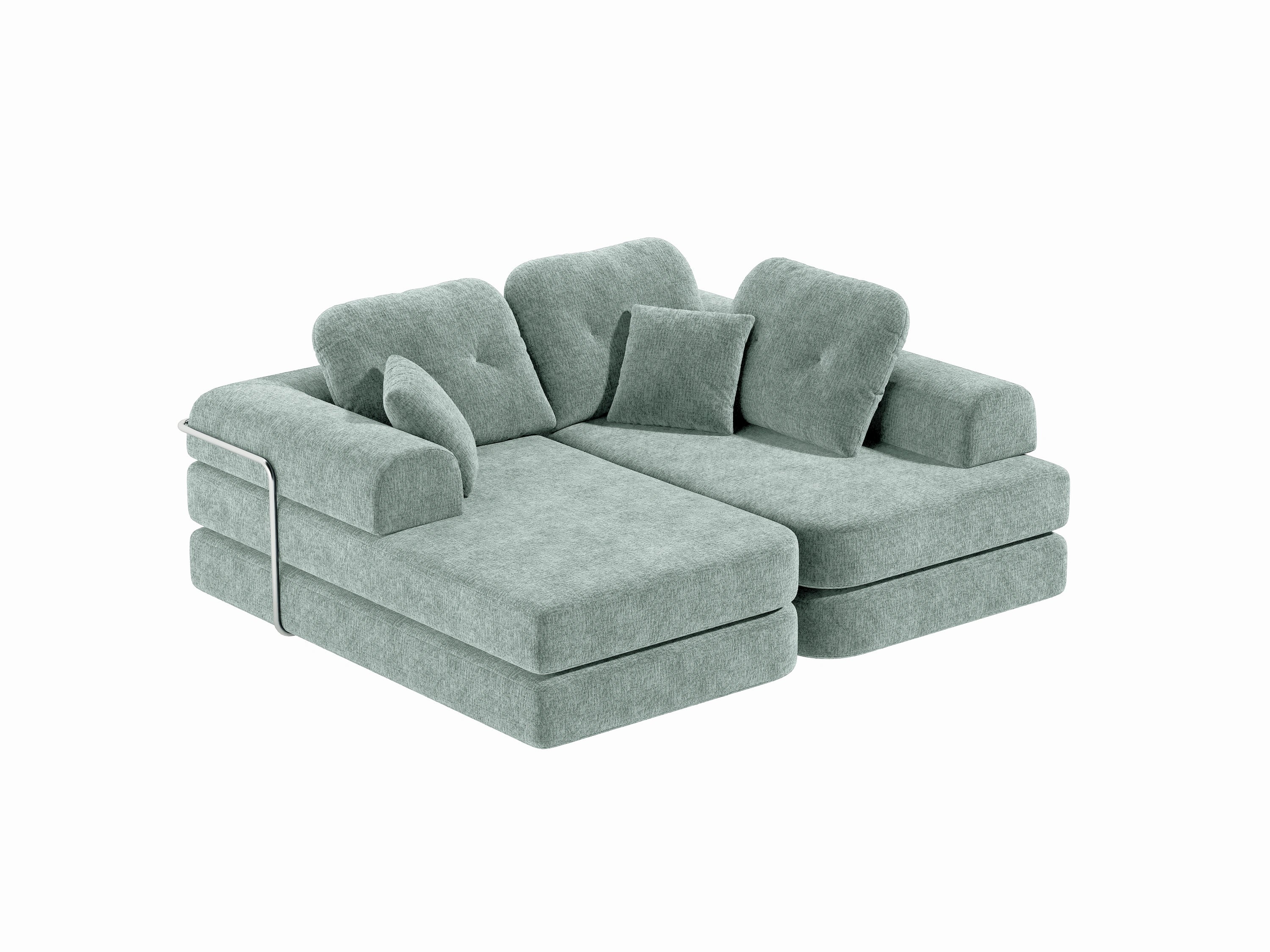 Gather Lounge Sofa Bed-Sky Blue