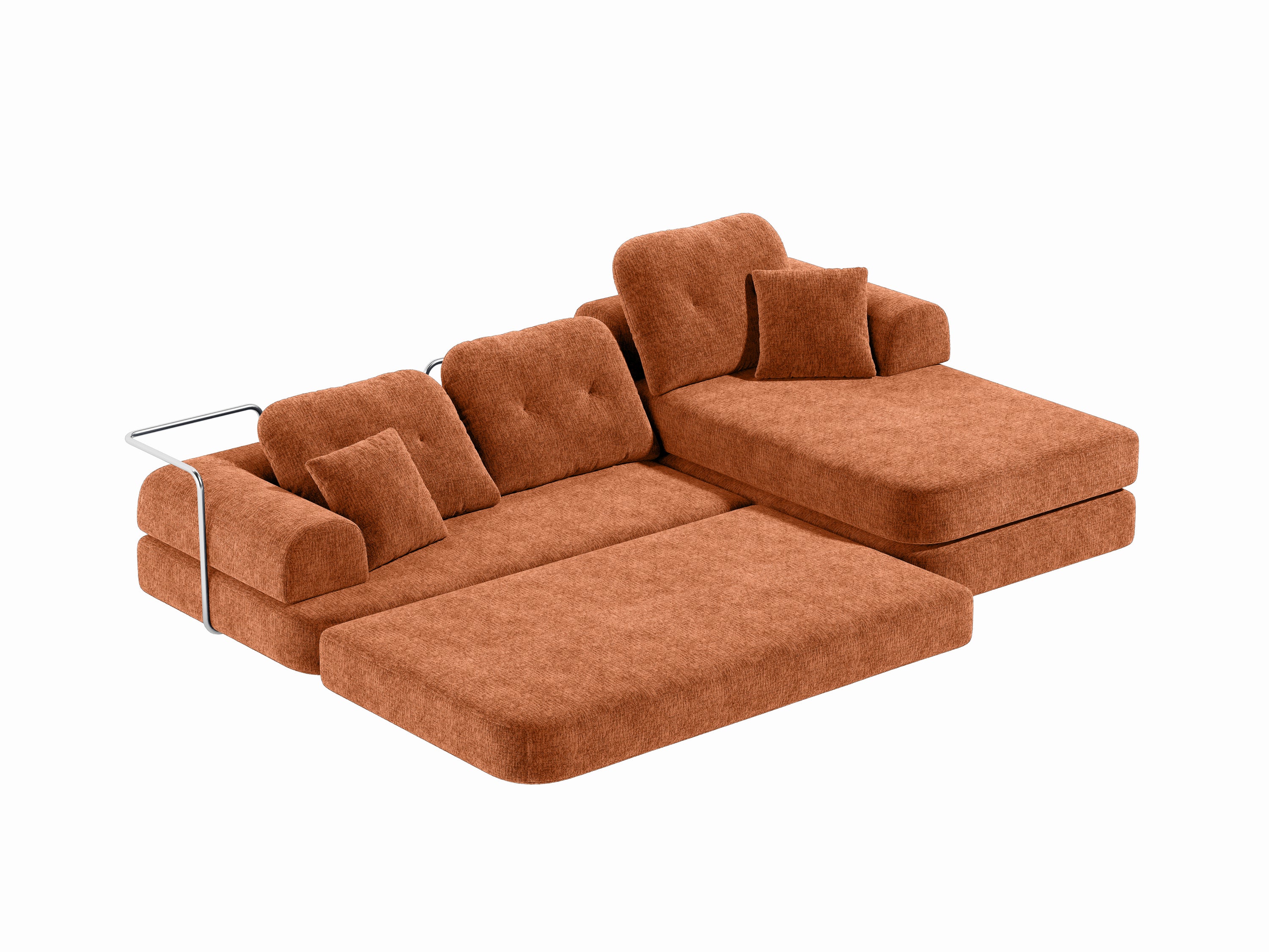 Gather Lounge Sofa Bed-Rust