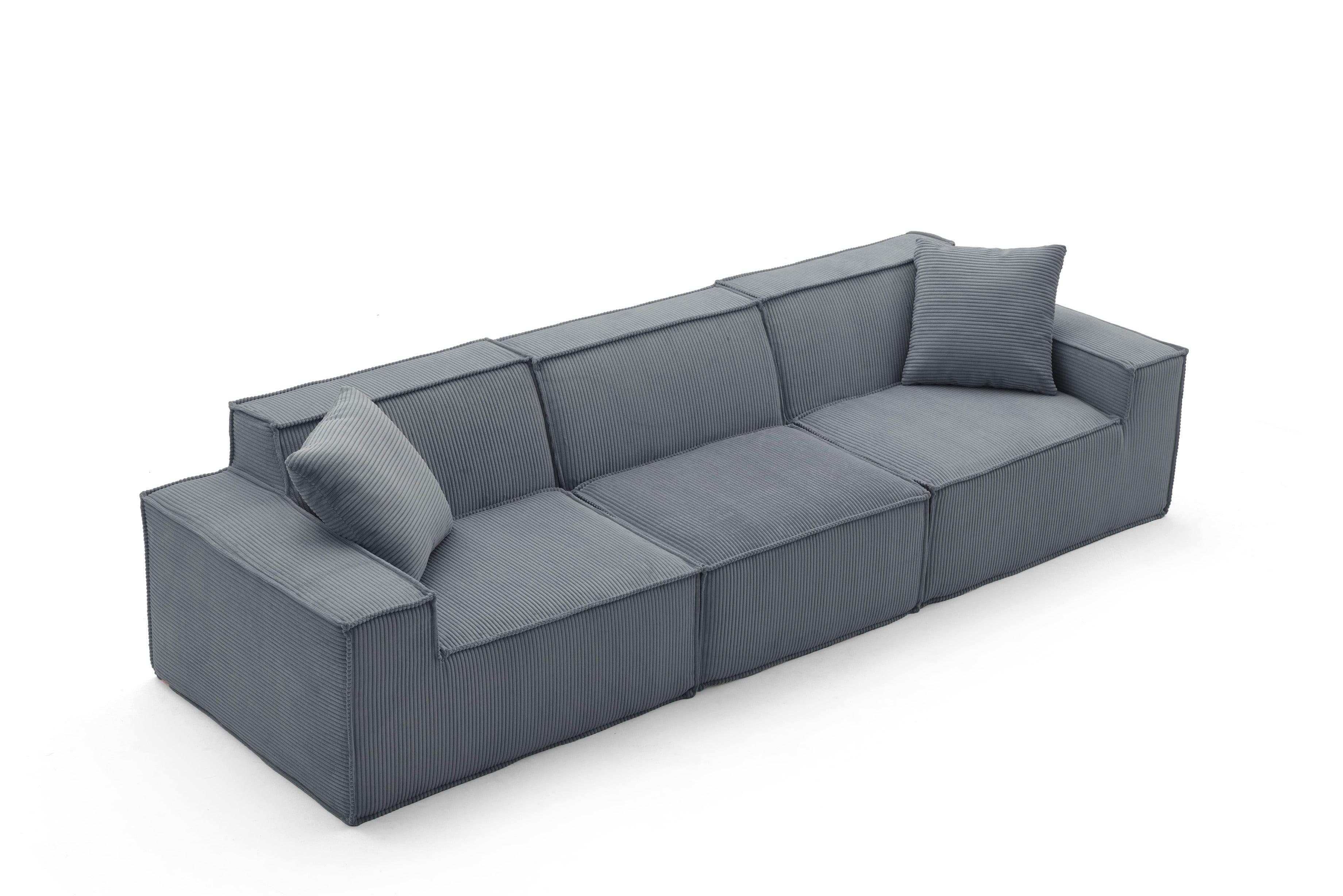 Cube Modular Sofa 3 Seater-Slate - PortaSofa