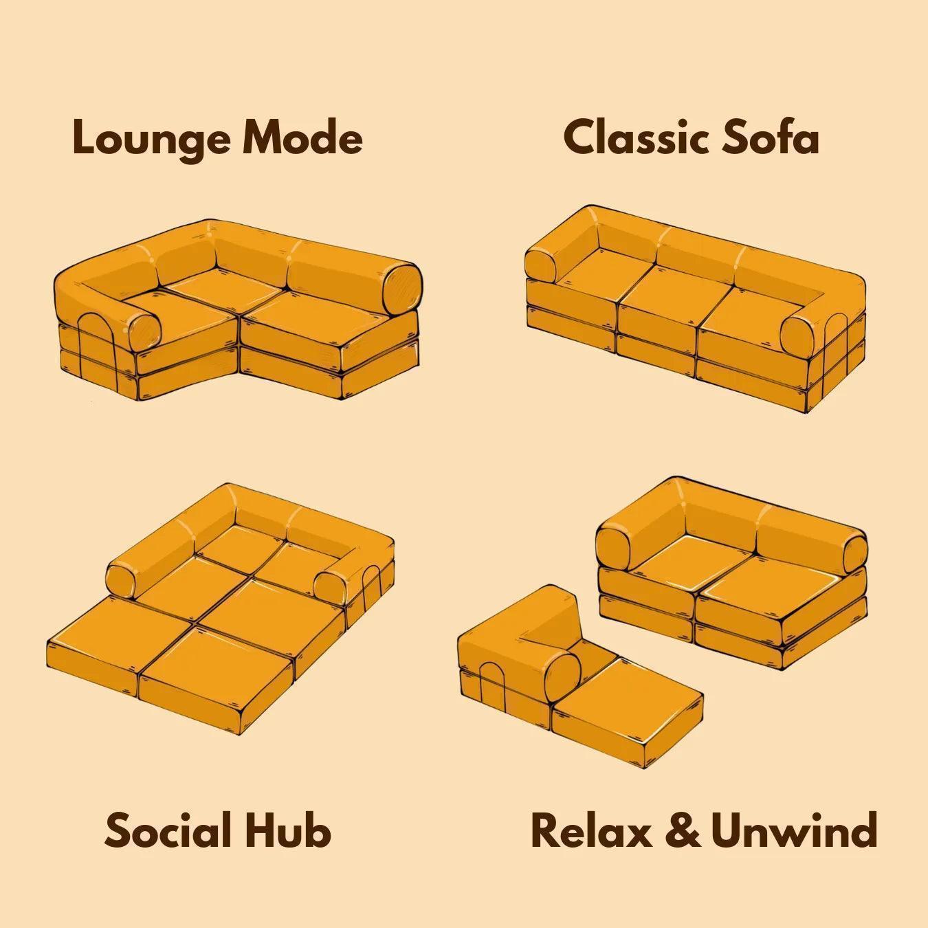 Nova L-Shaped Sofa-Aegean Blue - PortaSofa