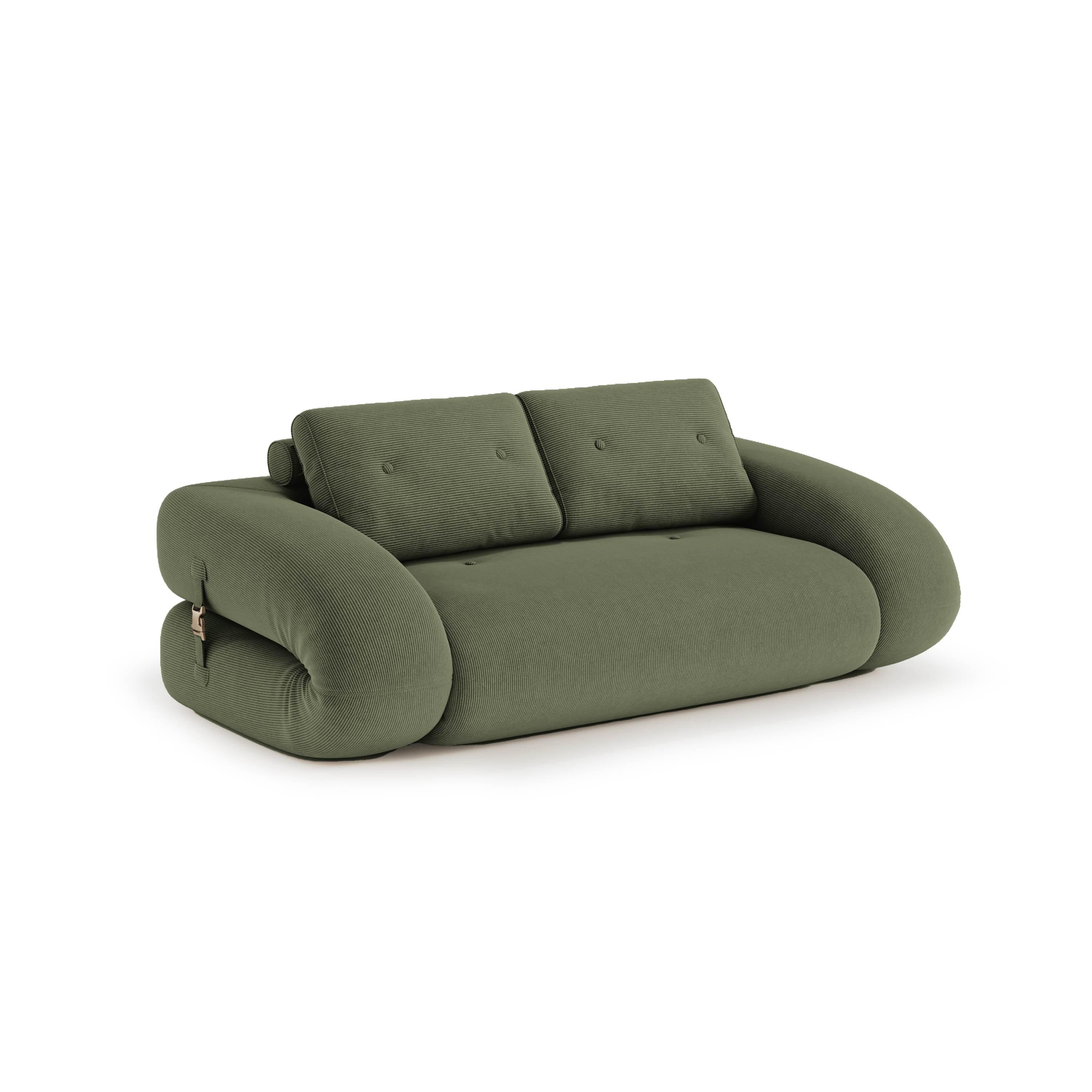 Flippo Sofa Bed in Forest Green – rich deep green corduroy, stylish and compact, foldable design, perfect for modern interiors

