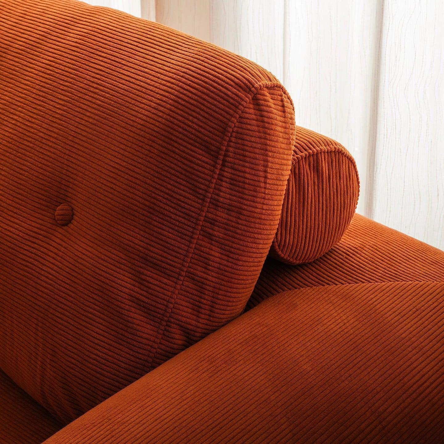 Flippo Sofa Bed – sculptural design with plush corduroy, convertible to bed, modern furniture style