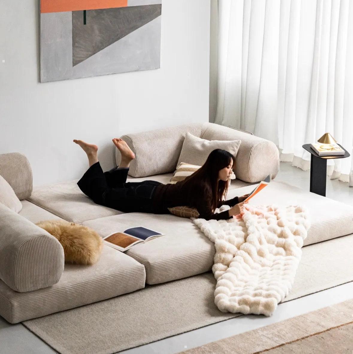 Nova L-Shaped Sofa-Aegean Blue - PortaSofa