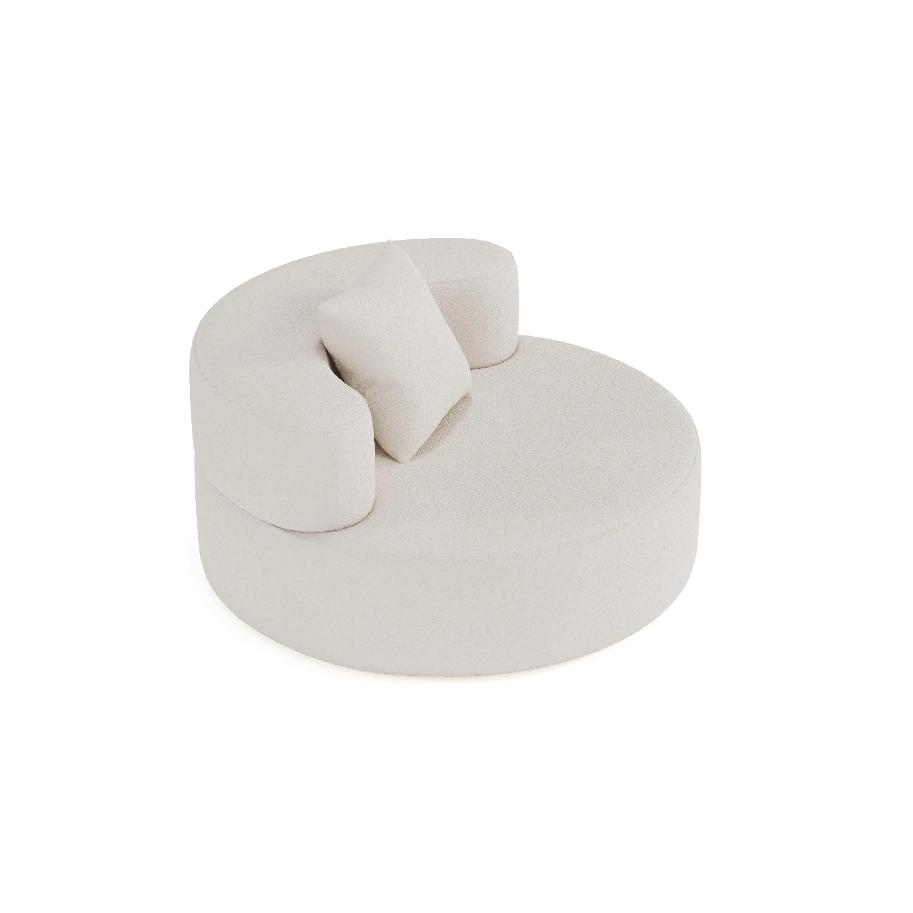Milan Single Sofa in Cream white, compact single sofa chair with matching cushion