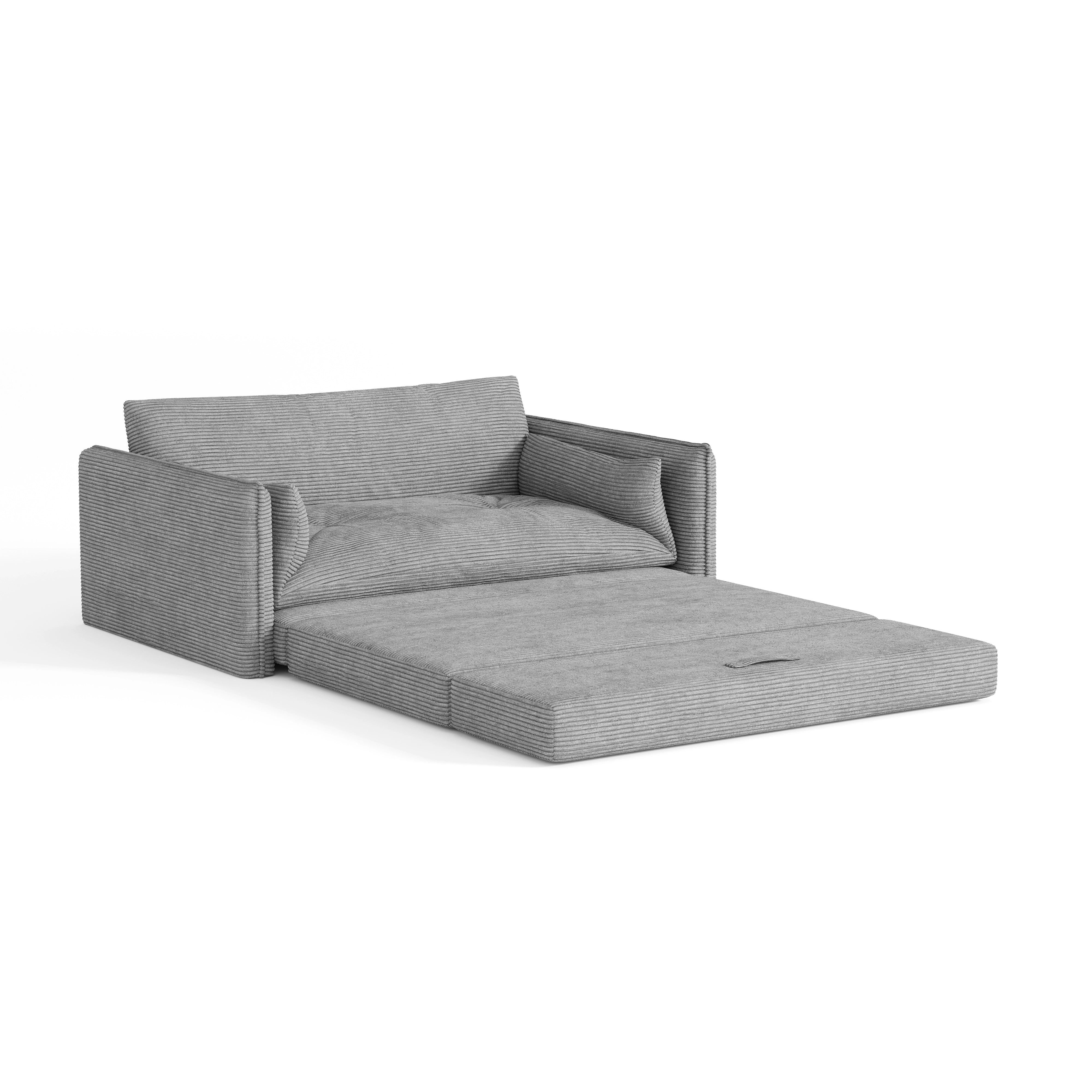 Gray sofa bed on a white background