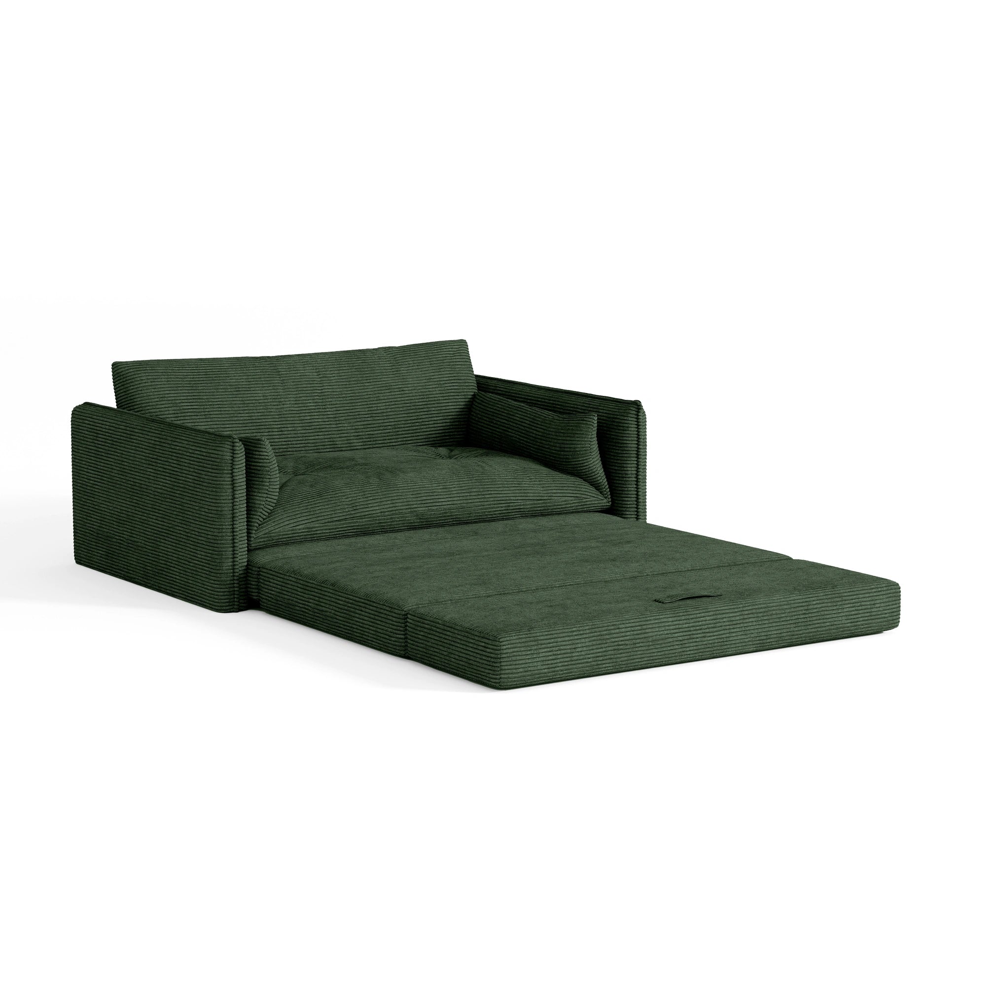 Green sofa bed on a white background