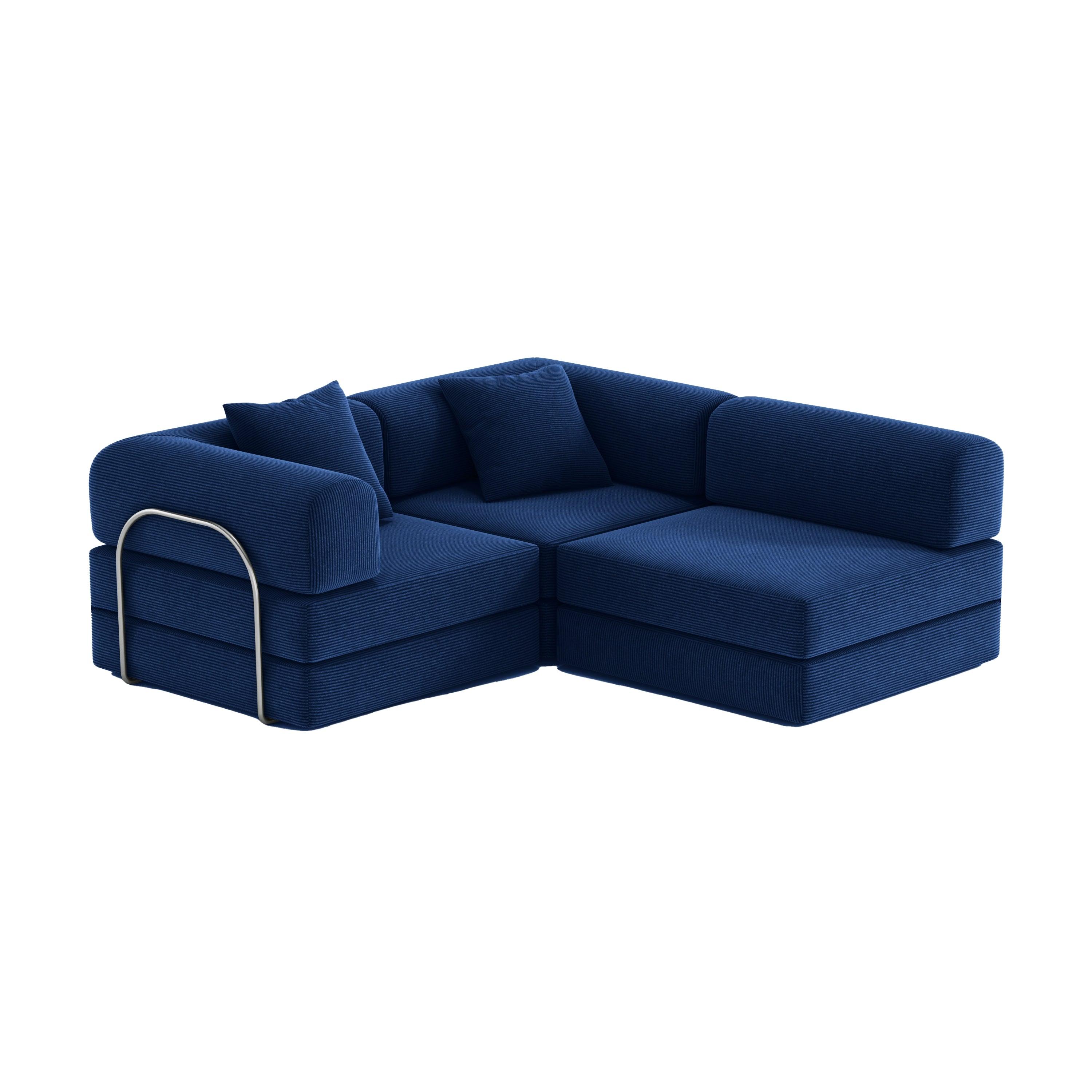 Nova L-Shaped Sofa-Blue - PortaSofa