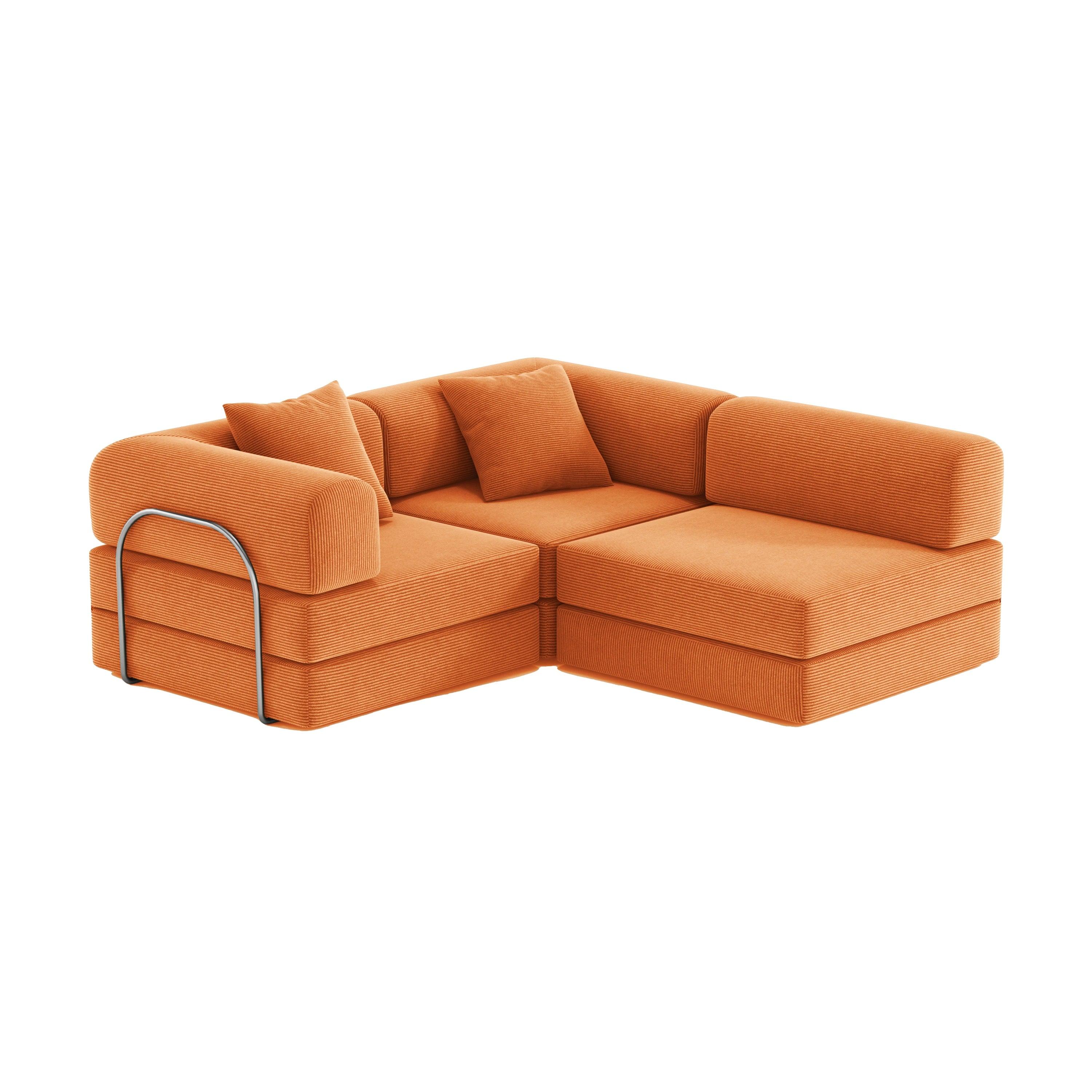 Nova L-Shaped Sofa-Orange - PortaSofa