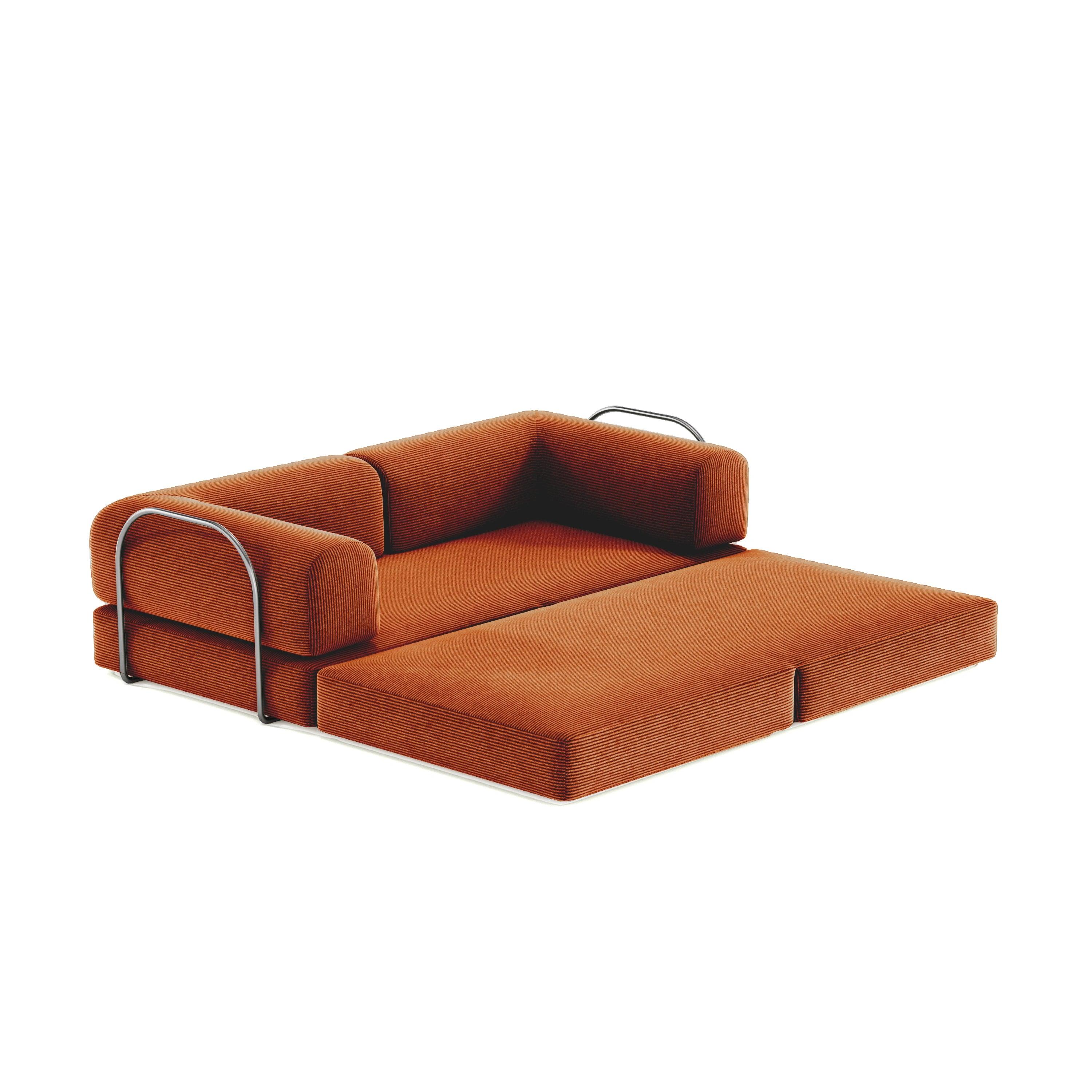 PortaSofa Nova Modular Sofa Bed in Rust color
