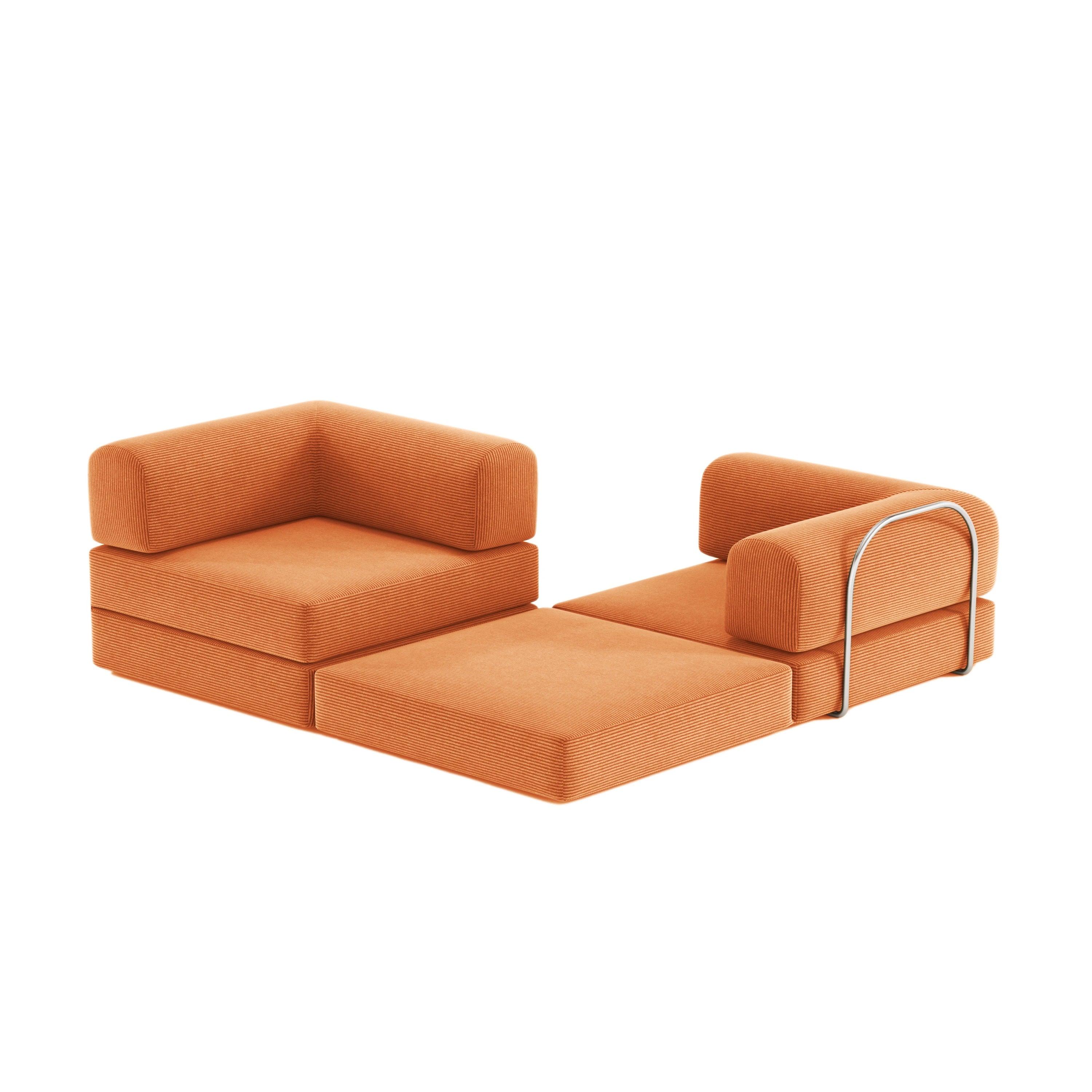 Nova Modular Sofa Bed-Orange - PortaSofa