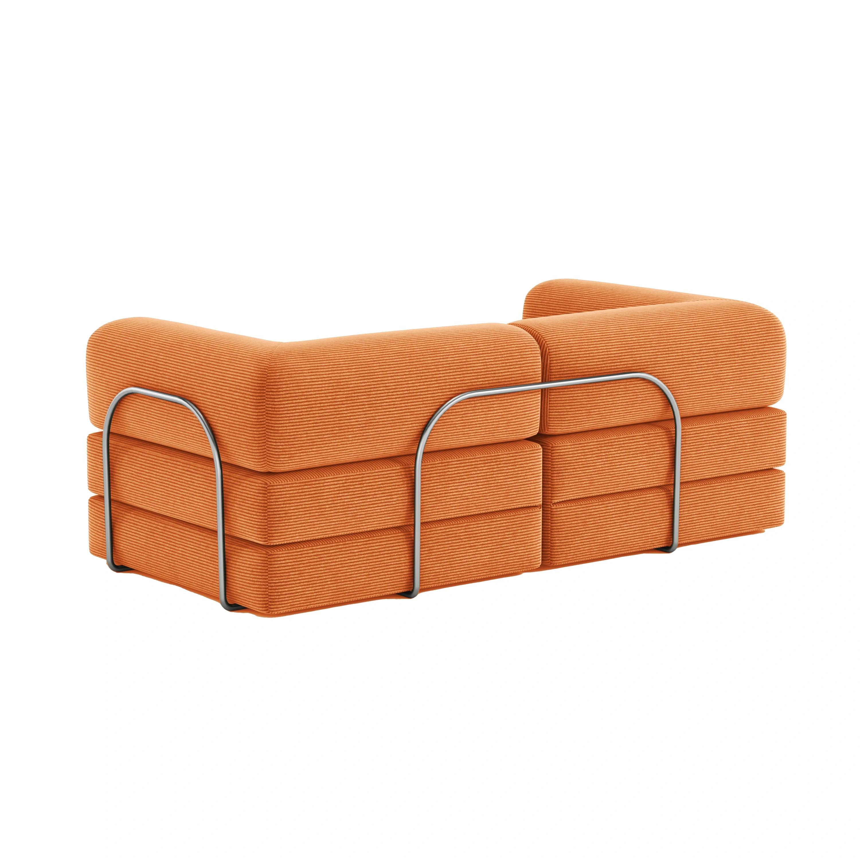 Nova Modular Sofa Bed-Orange - PortaSofa